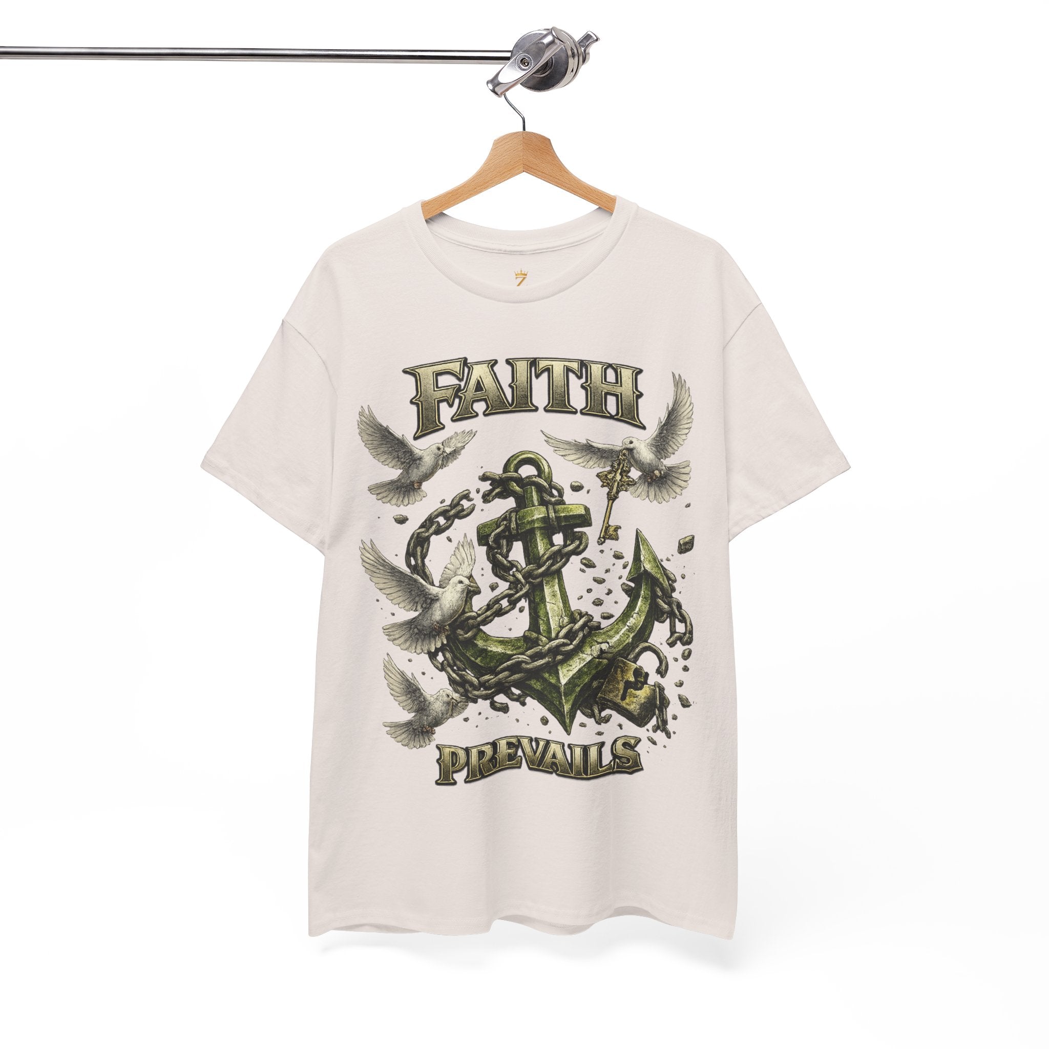 Adult Faith Prevails Anchor T-Shirt (Green Anchor) Printify