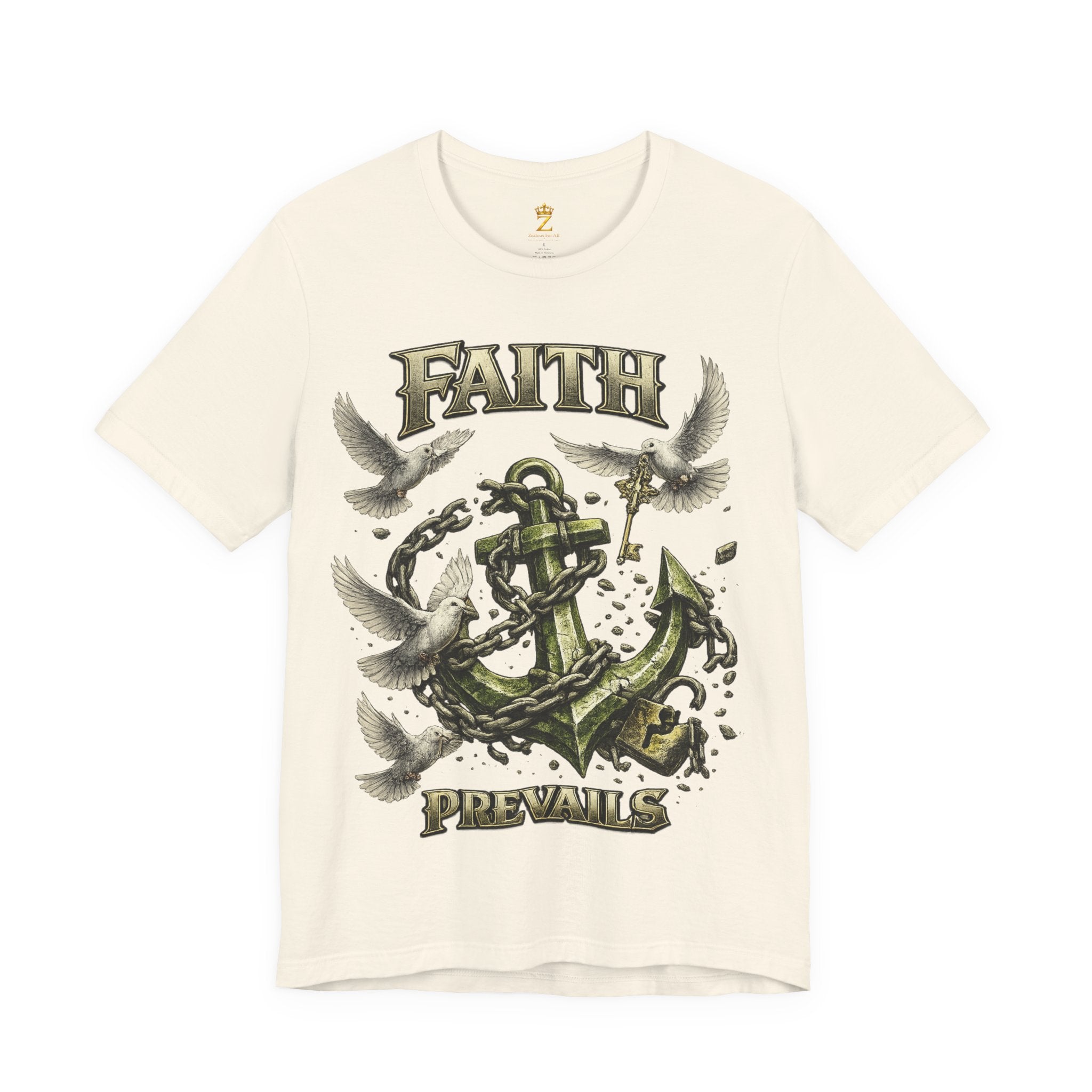 Faith Prevails T‑Shirt (Green Anchor) Printify