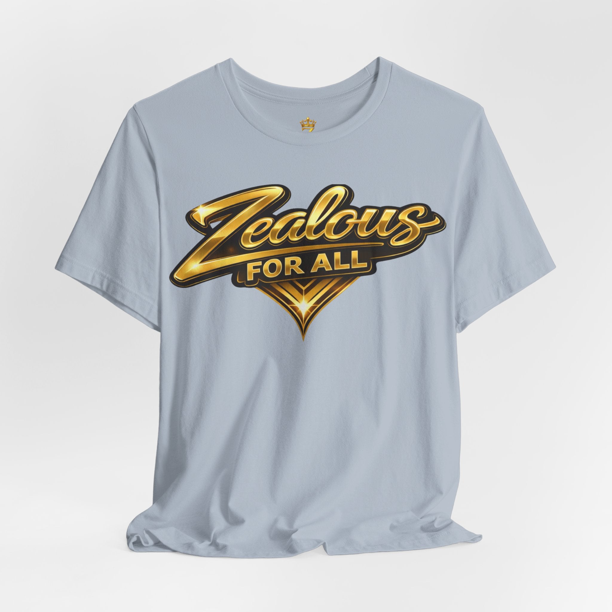 Zealous For All Graphic T-Shirt (Gold Logo) Printify