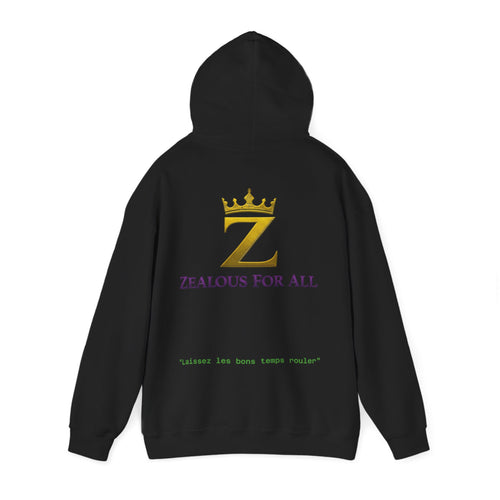 Adult "Zealous For All" Mardi Gras Crown Hoodie — Fat Tuesday Edition - Zealous For All