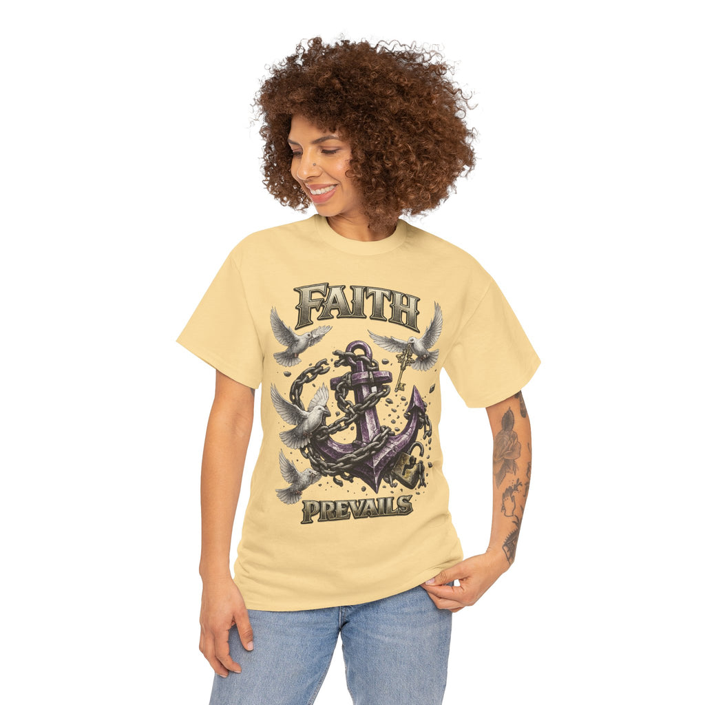 Adult Faith Prevails T‑Shirt (Purple Anchor) Printify