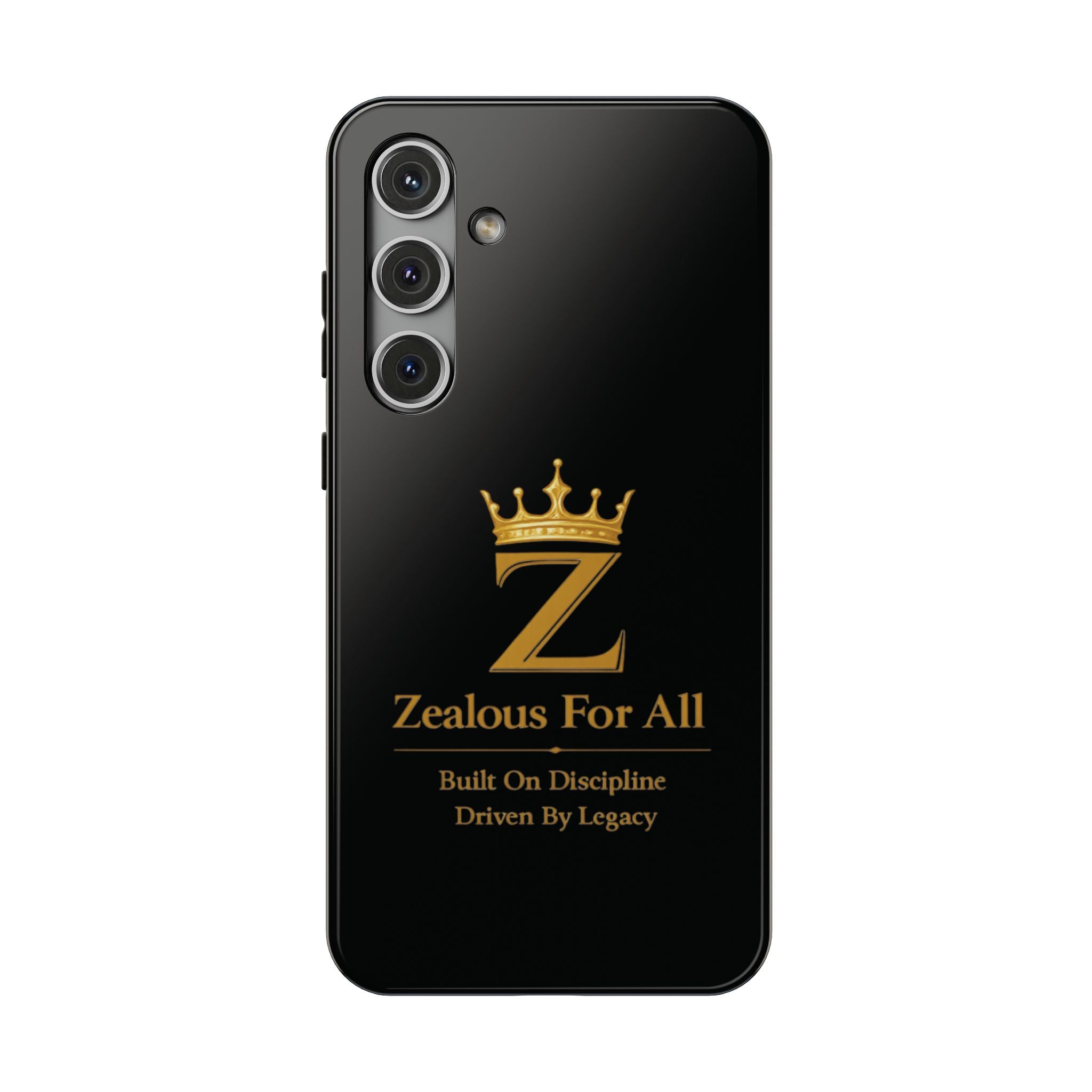 Phone Case — "Zealous For All" Gold Crown Impact-Resistant Case Printify