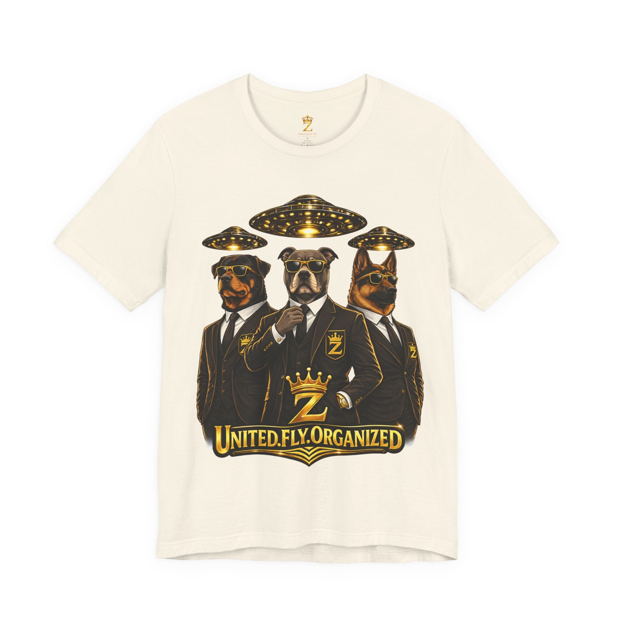COMING SOON... United. Fly. Organized. Graphic Tee (Gold) Printify