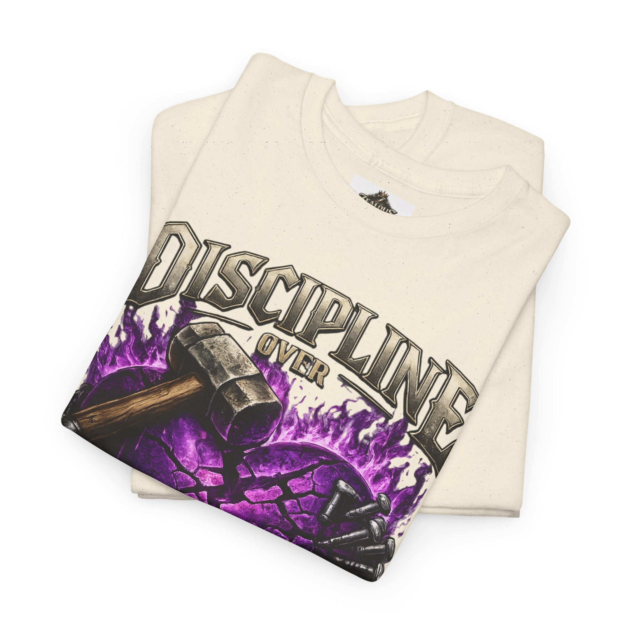 Adult Discipline Over Emotions Graphic T-Shirt (Purple Heart)