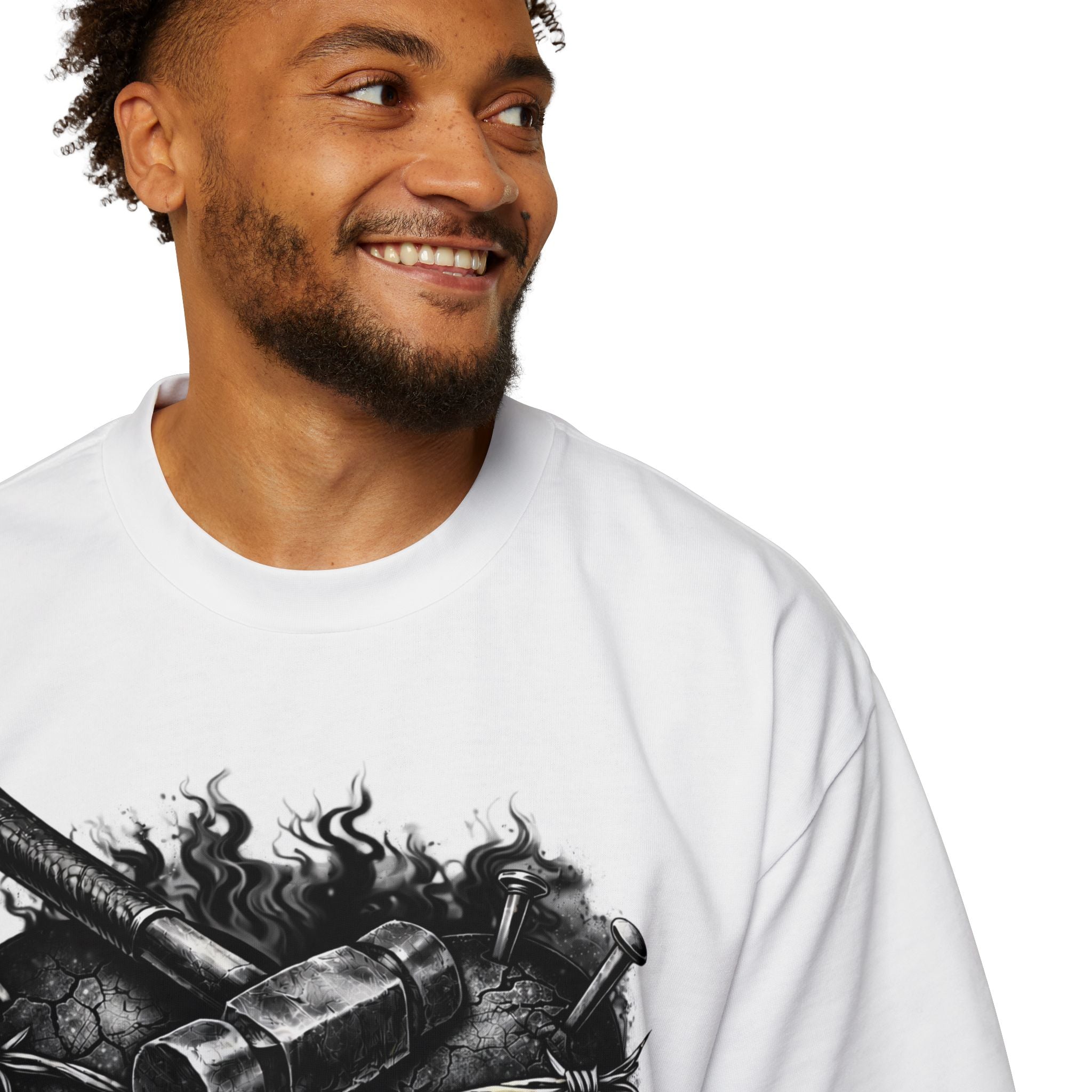 Oversized Discipline Over Emotions Graphic Tee (Black Heart) Printify