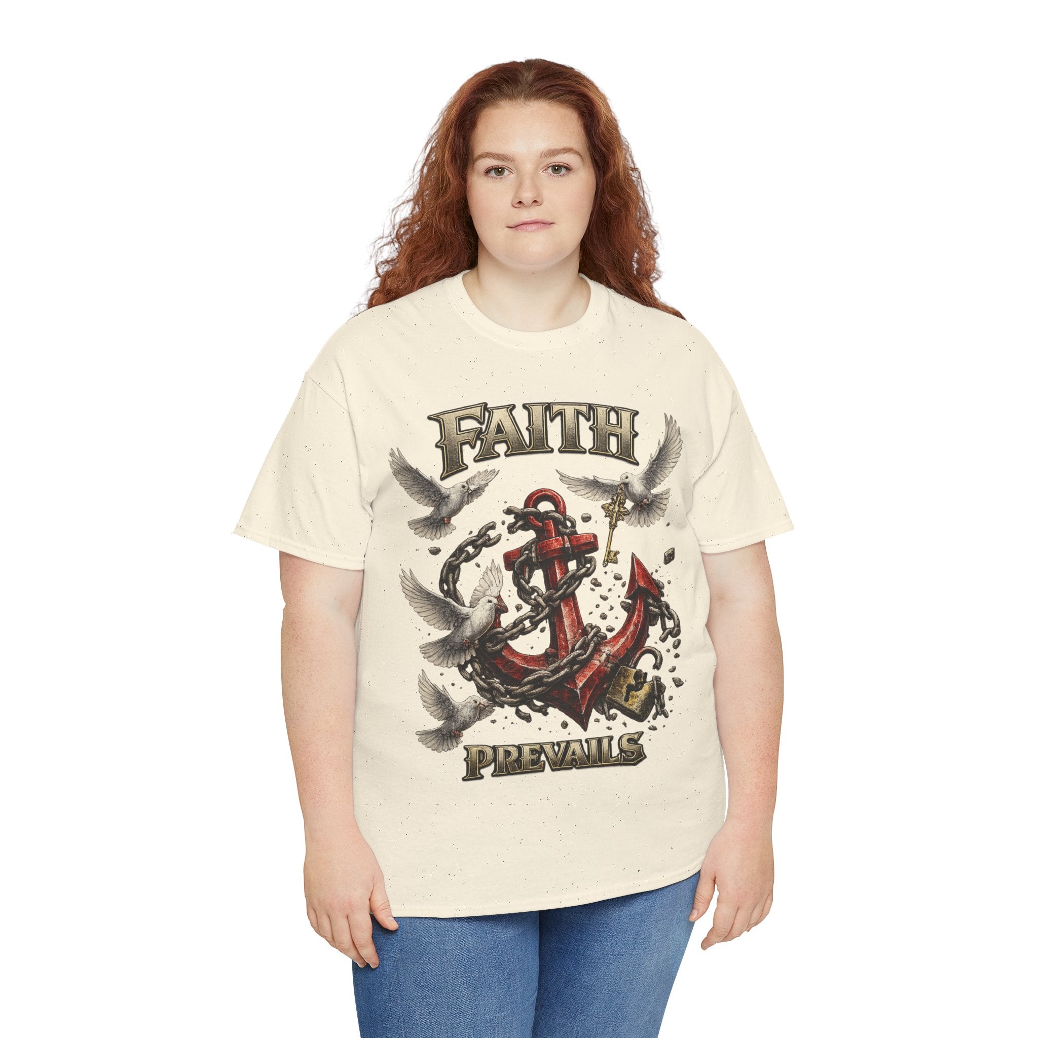 Adult Faith Prevails T‑Shirt (Red Anchor) Printify
