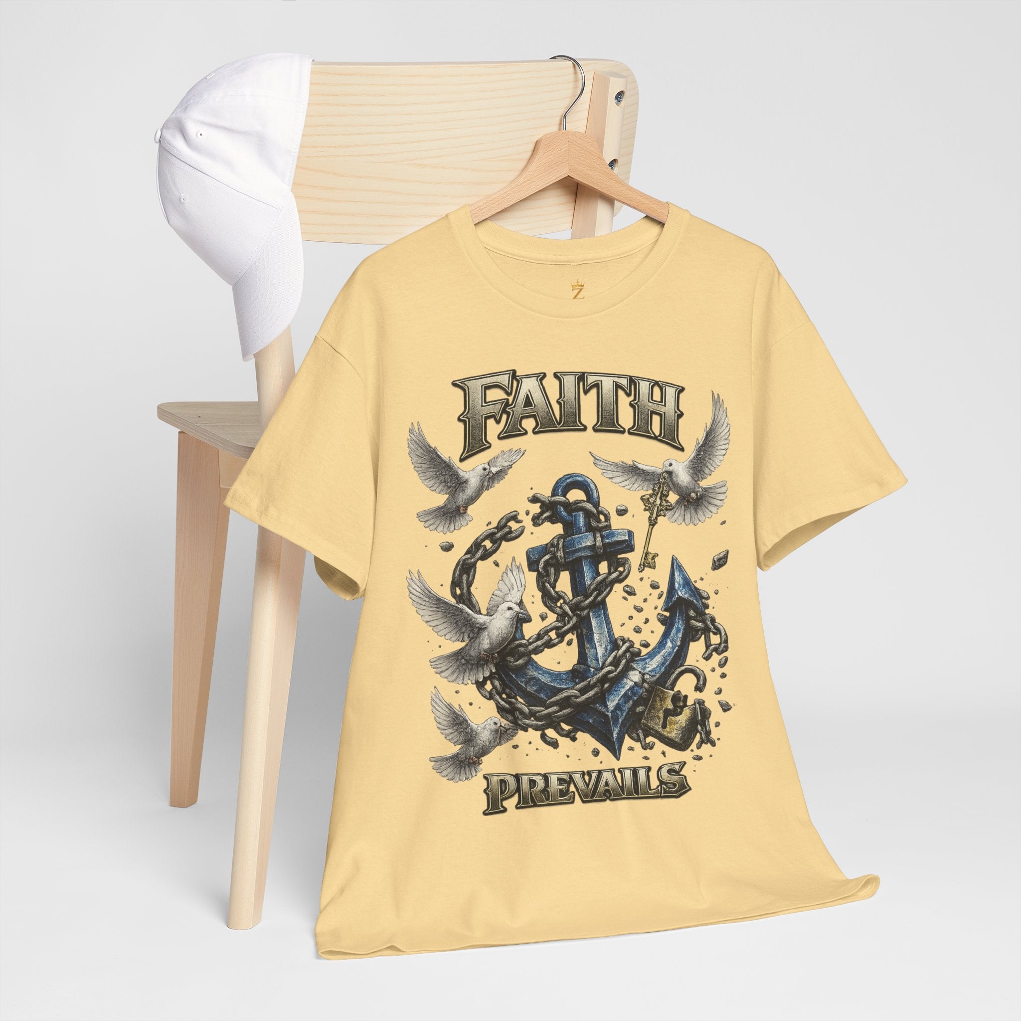 Adult Faith Prevails T‑Shirt (Blue Anchor) Printify