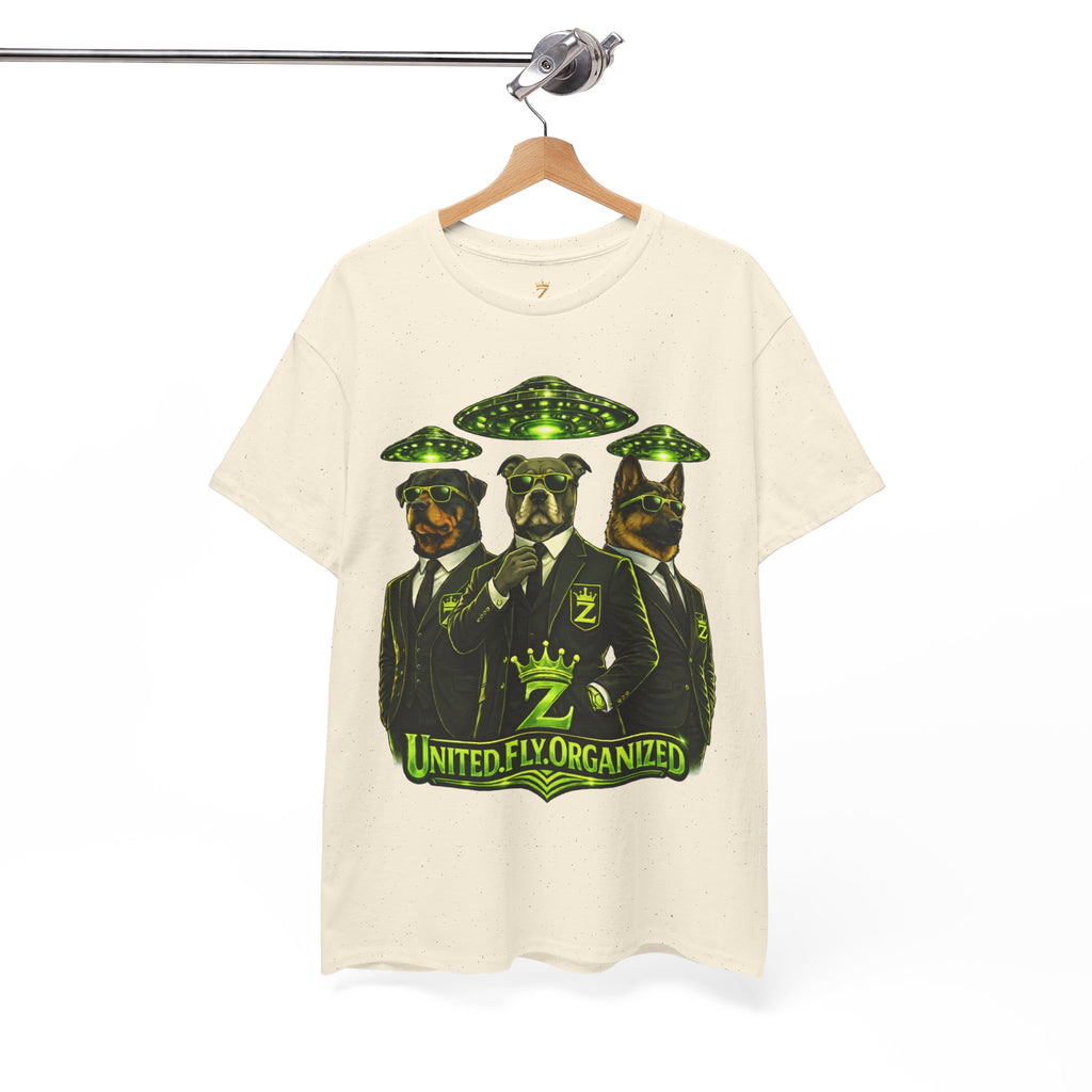 Adult "United. Fly. Organized." Graphic Tee (Lime Green) Printify