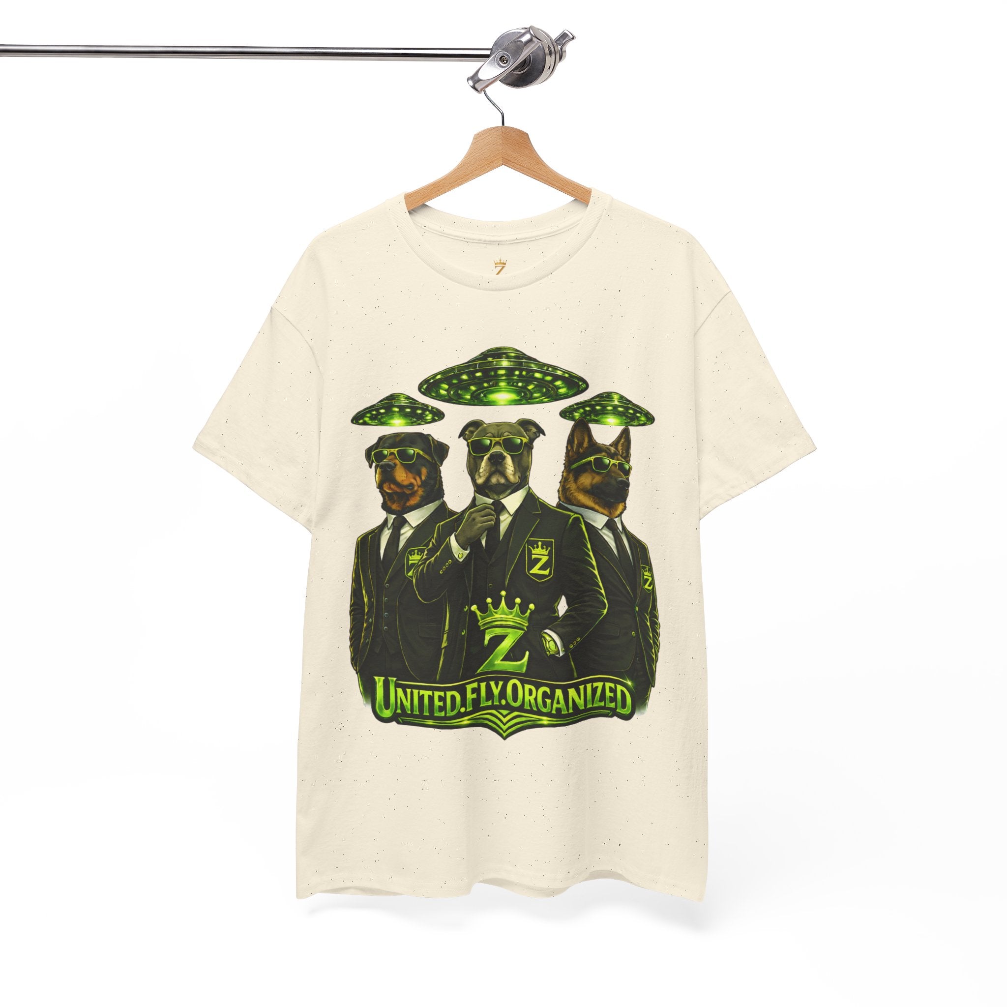 Adult "United. Fly. Organized." Graphic Tee (Lime Green) Printify