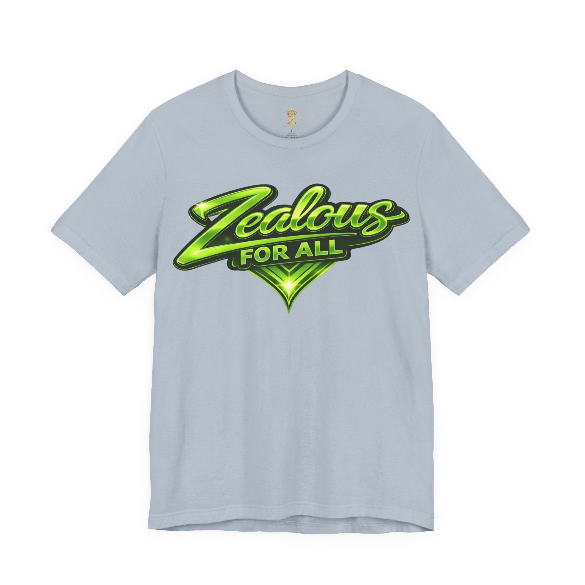 Zealous For All Graphic T-Shirt (Lime Green Logo) Printify