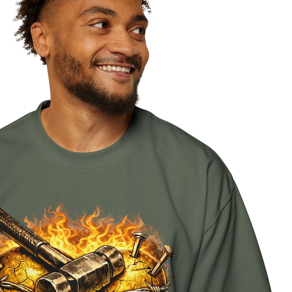 Oversized Discipline Over Emotions Graphic Tee (Gold Heart) Printify