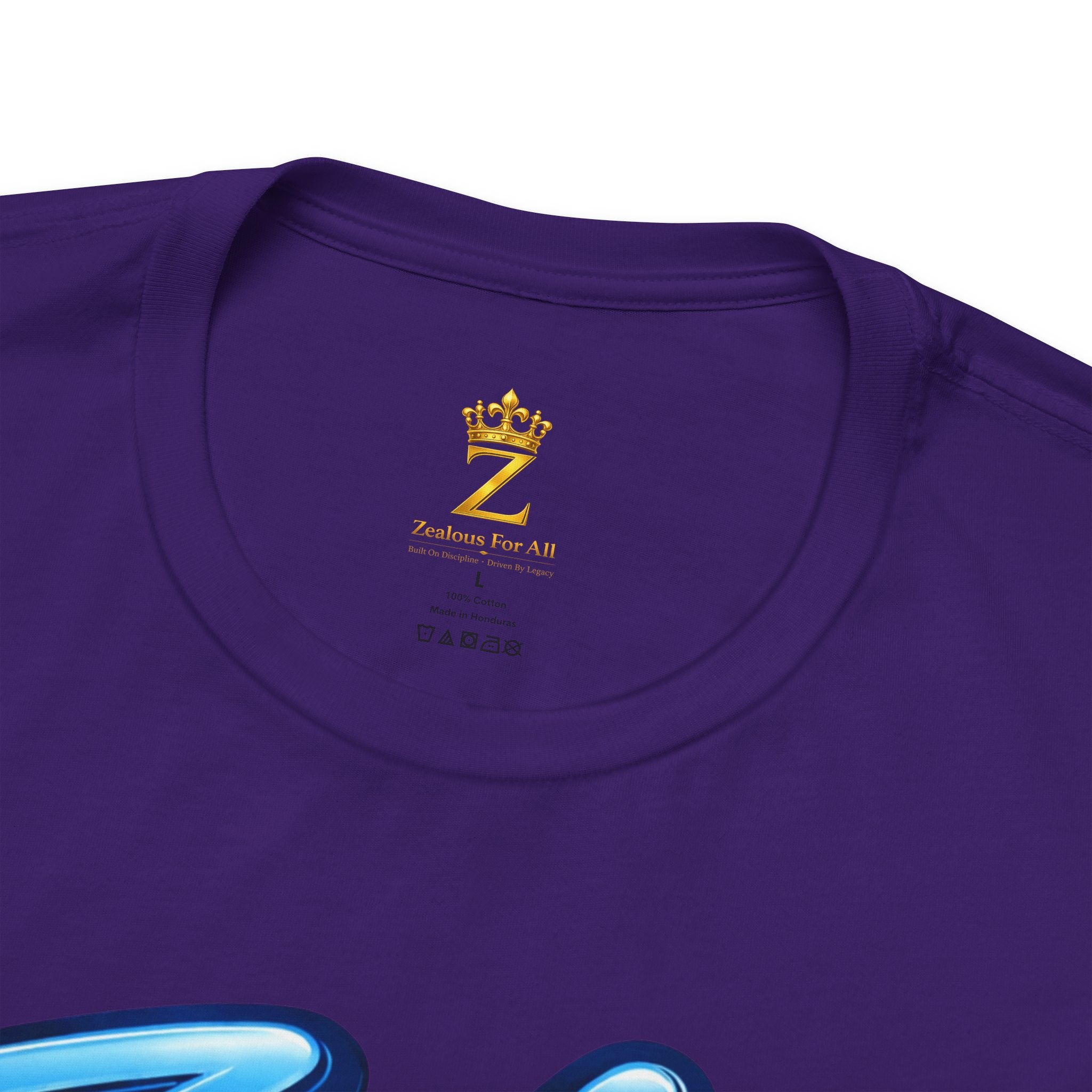 Zealous For All Graphic T-Shirt (Blue Logo) Printify