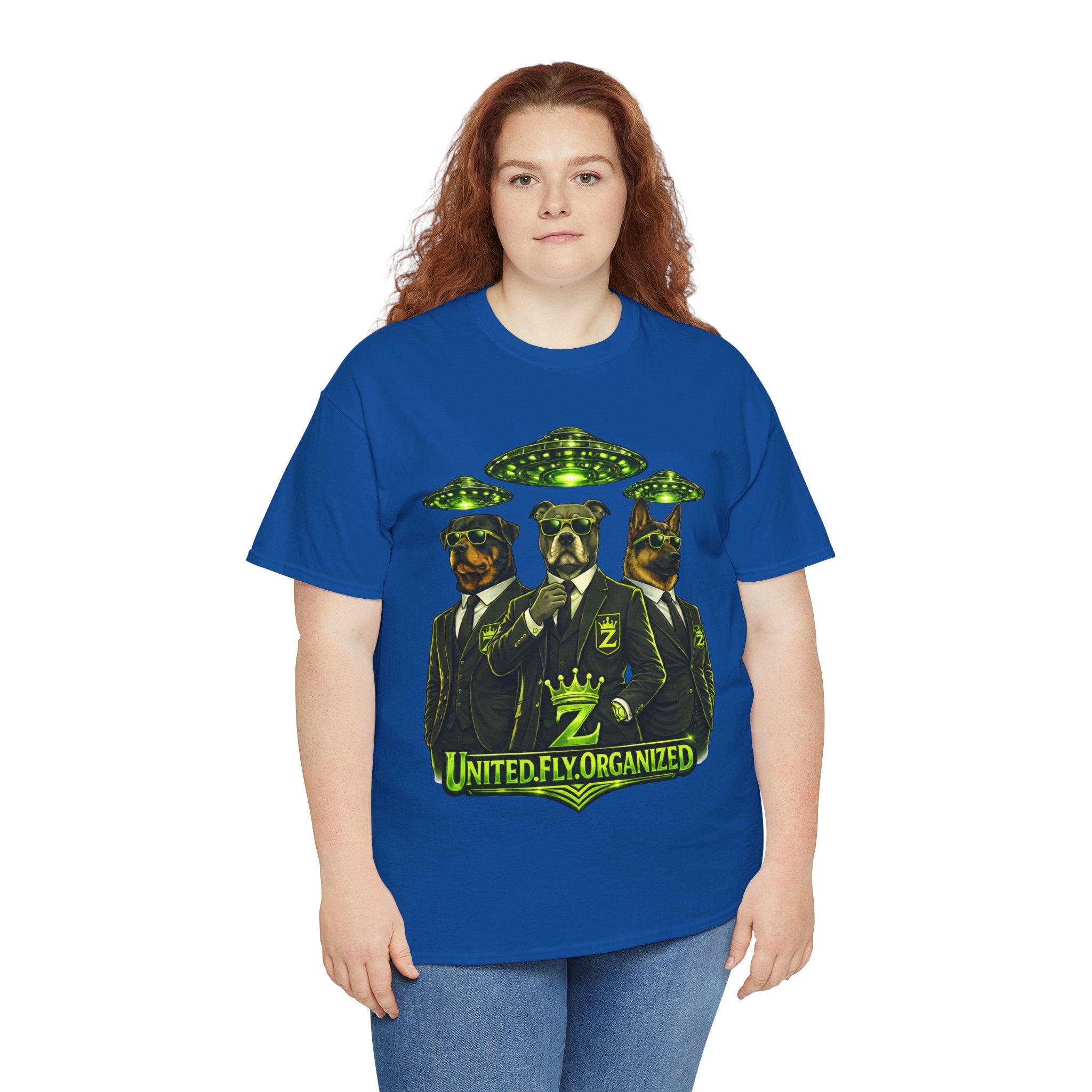 Adult "United. Fly. Organized." Graphic Tee (Lime Green) Printify
