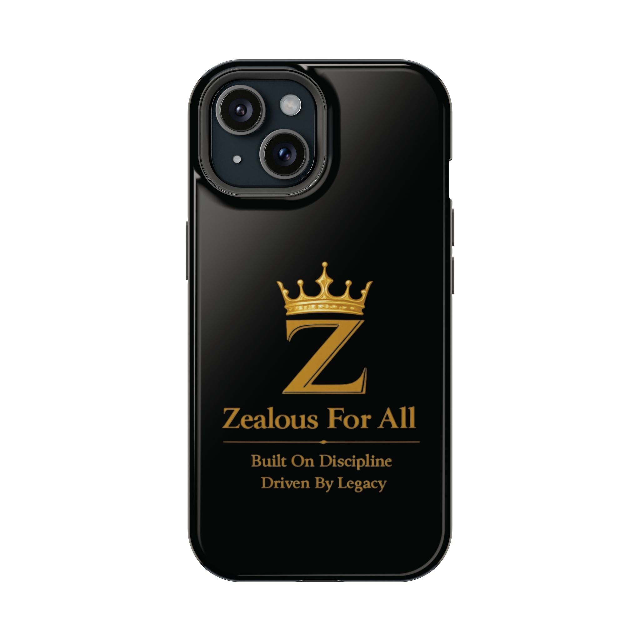Phone Case — "Zealous For All" Gold Crown Impact-Resistant Case Printify