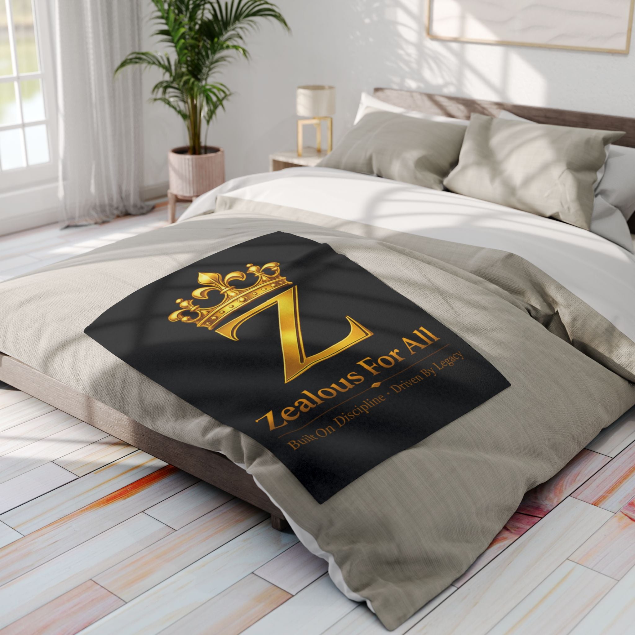 ZFA Throw Blanket — Black Arctic Fleece Blanket Printify