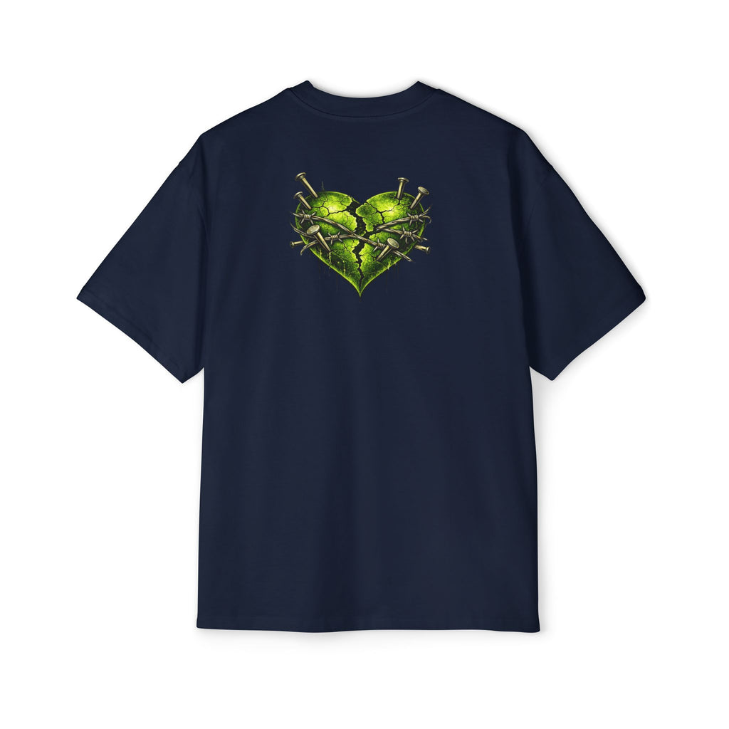 Oversized Discipline Over Emotions Graphic Tee (Green Heart) Printify