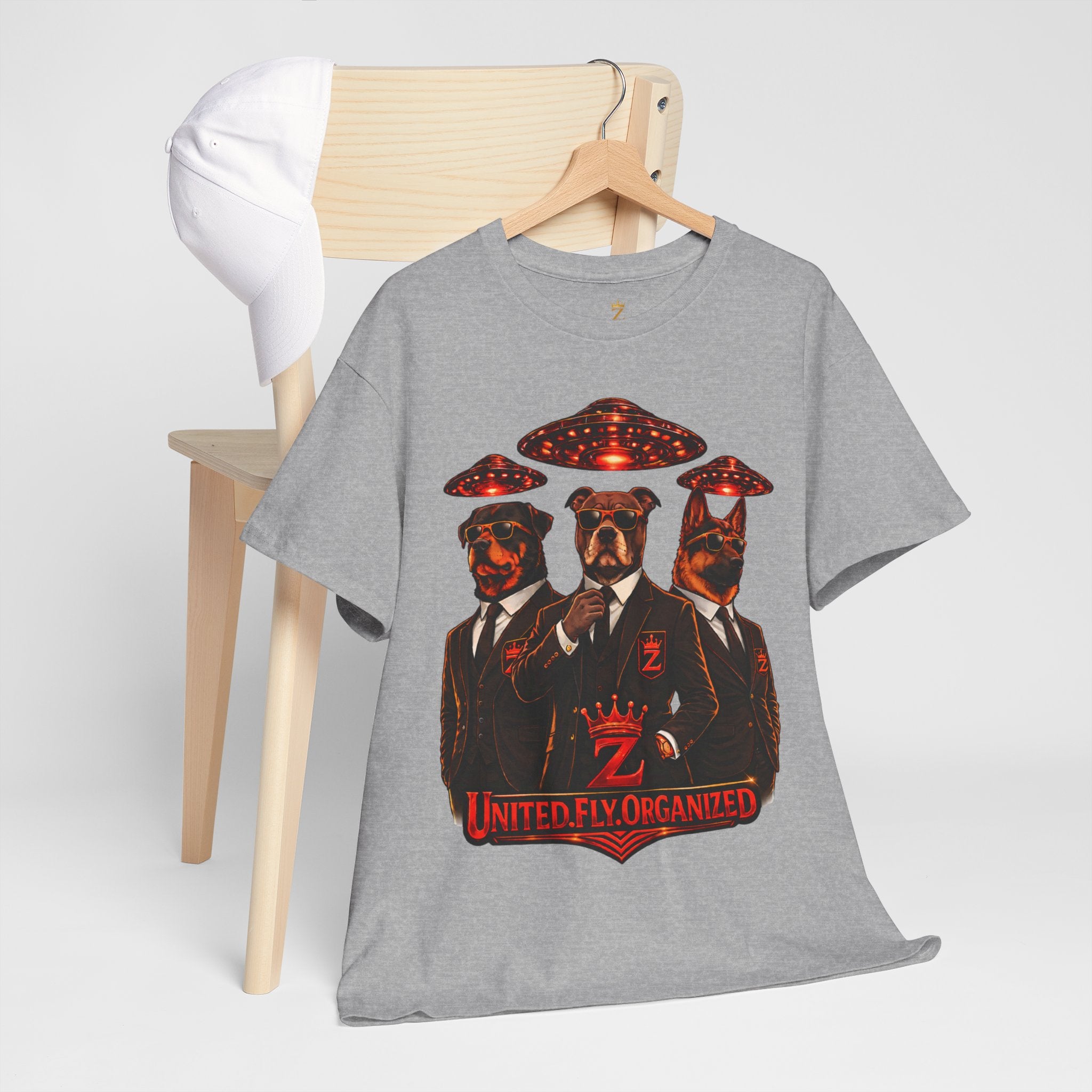 Adult "United. Fly. Organized." Graphic Tee (Red) Printify