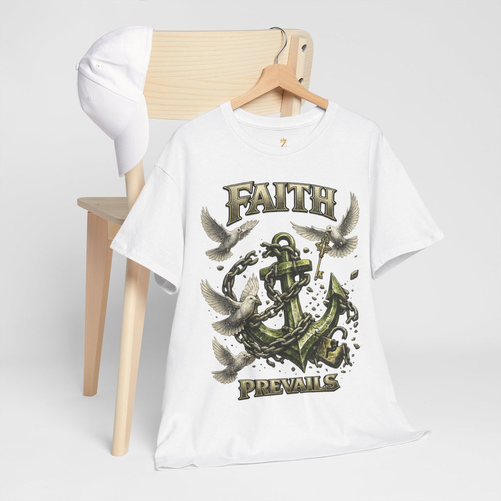 Adult Faith Prevails Anchor T-Shirt (Green Anchor) Printify