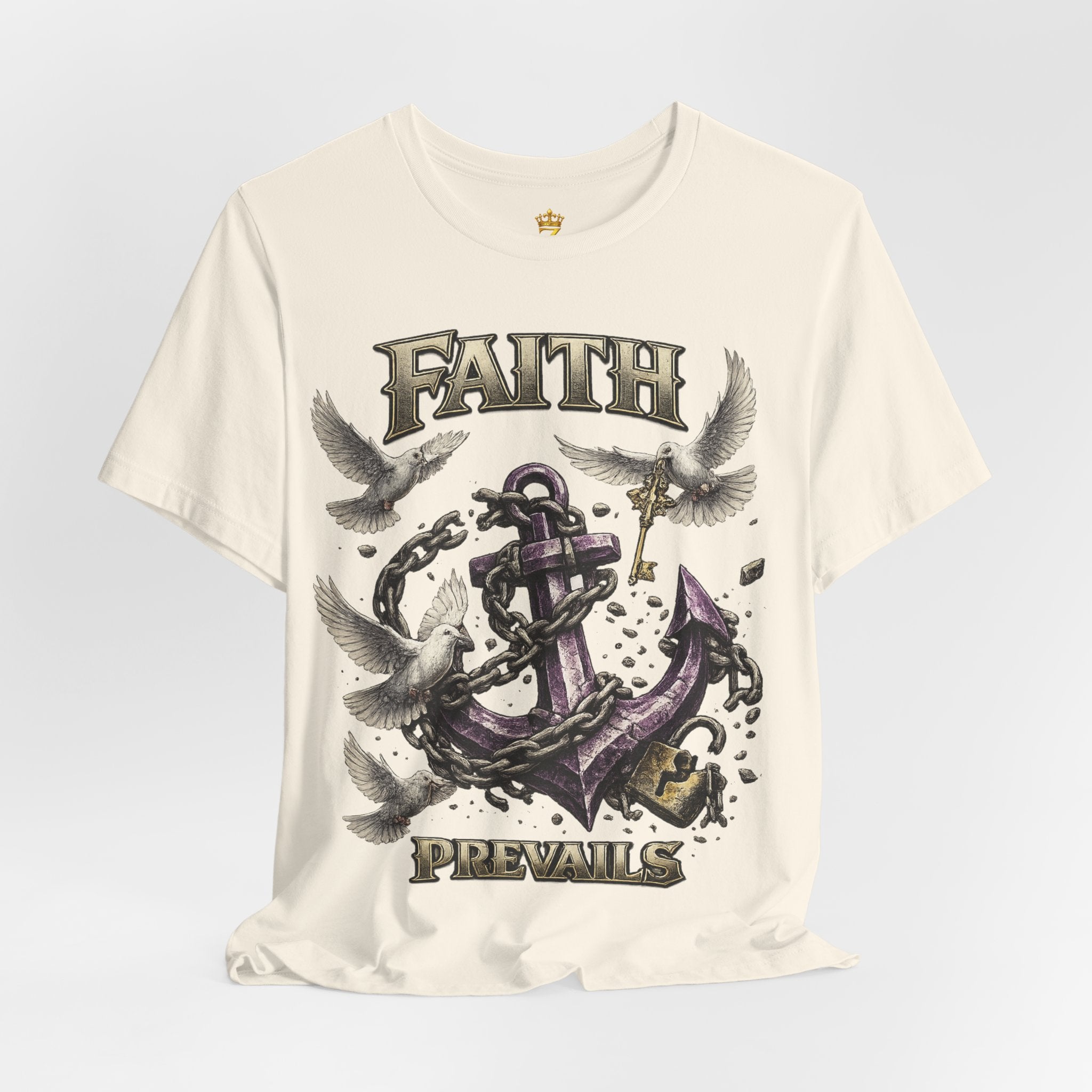 Faith Prevails T‑Shirt (Purple Anchor) Printify