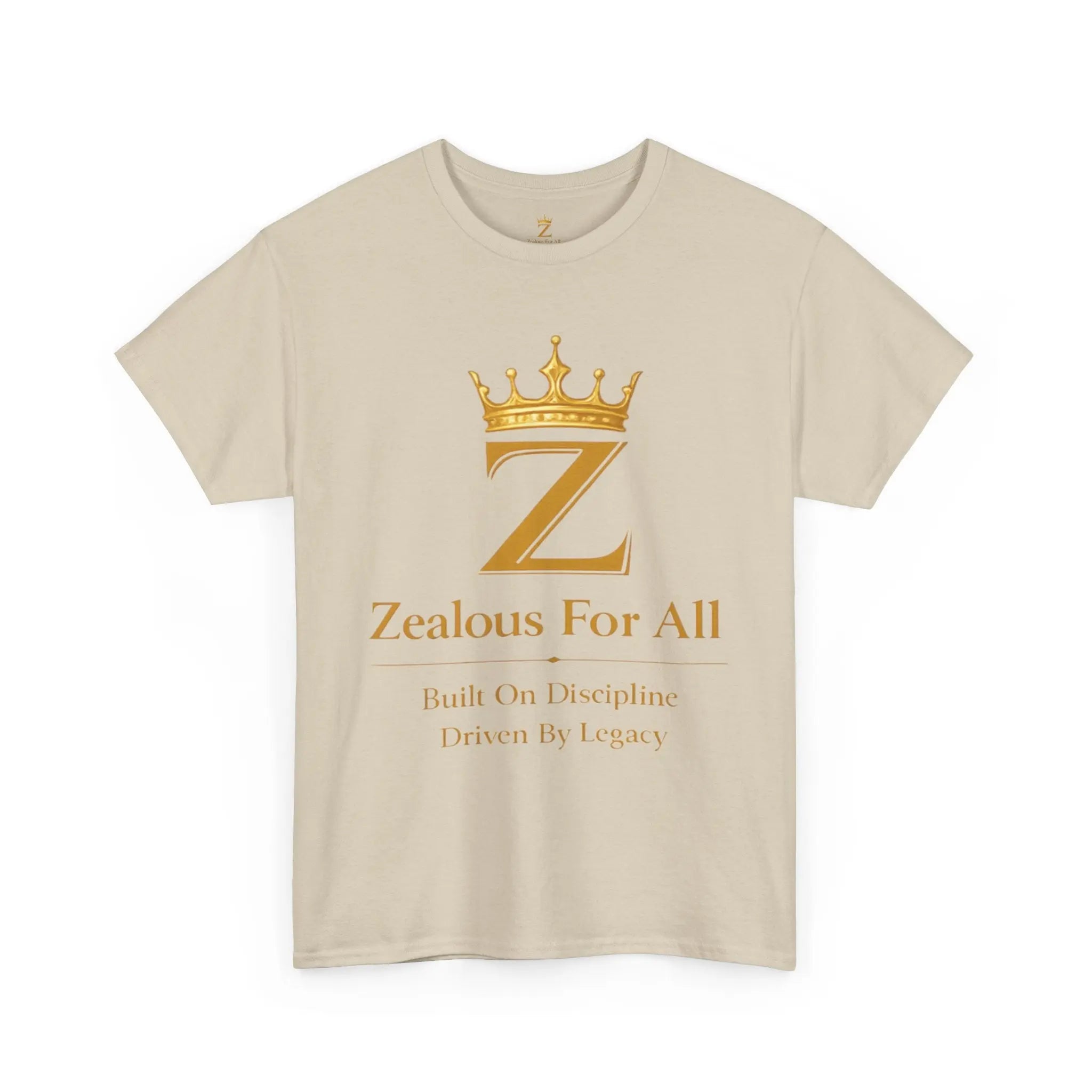 Unisex Zealous For All T-Shirt (Gold Logo (with Back logo) T-shirt) Printify