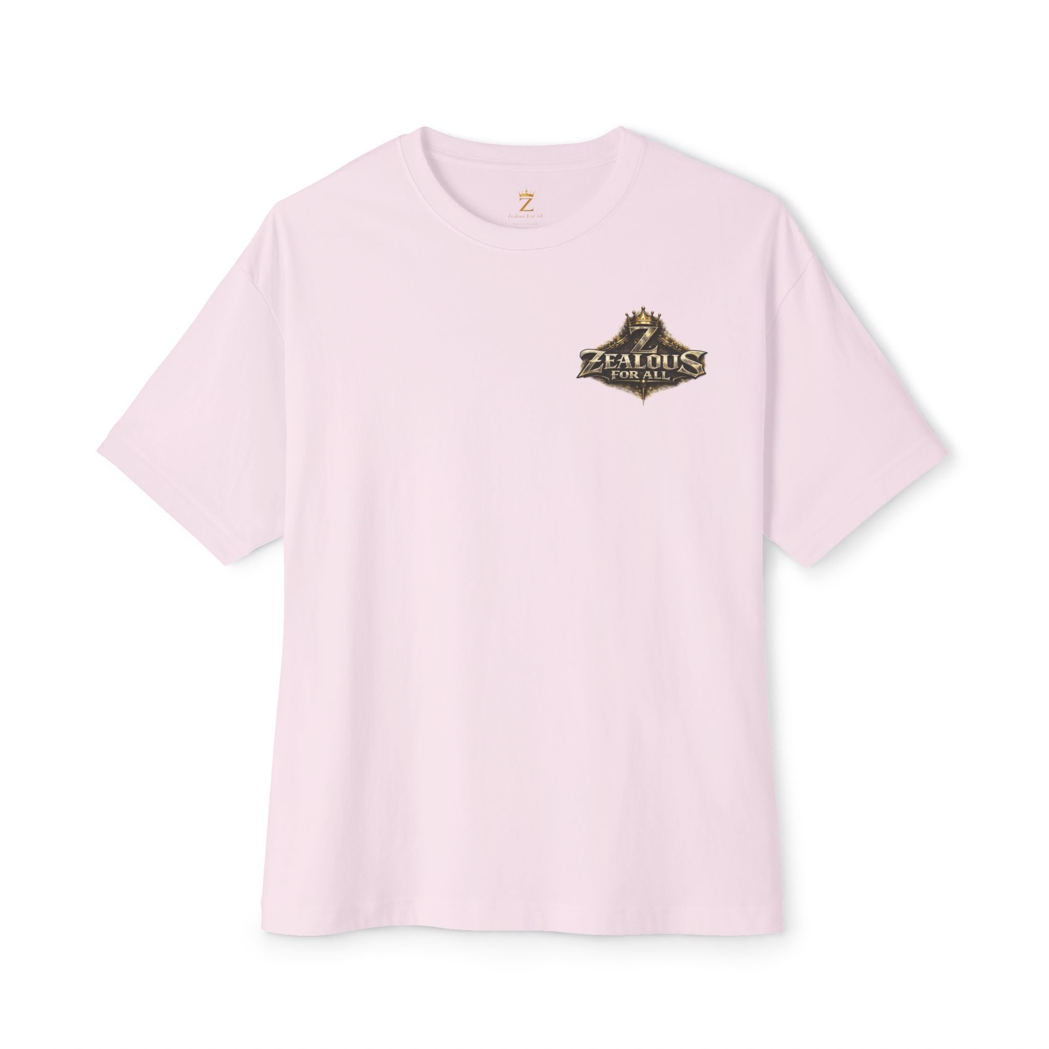 Adult *Oversized* Discipline Over Emotions (Back) Graphic Tee (Gold Heart) Printify