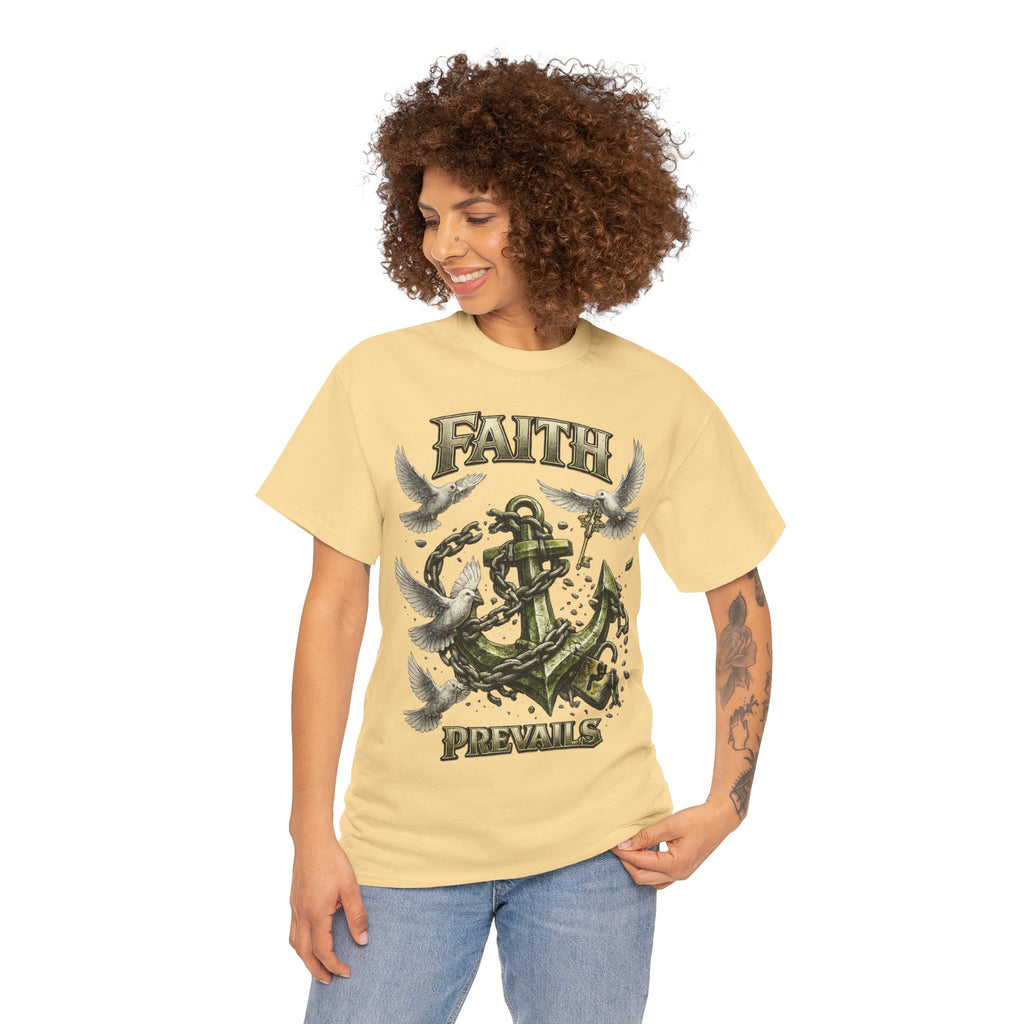 Adult Faith Prevails Anchor T-Shirt (Green Anchor) Printify
