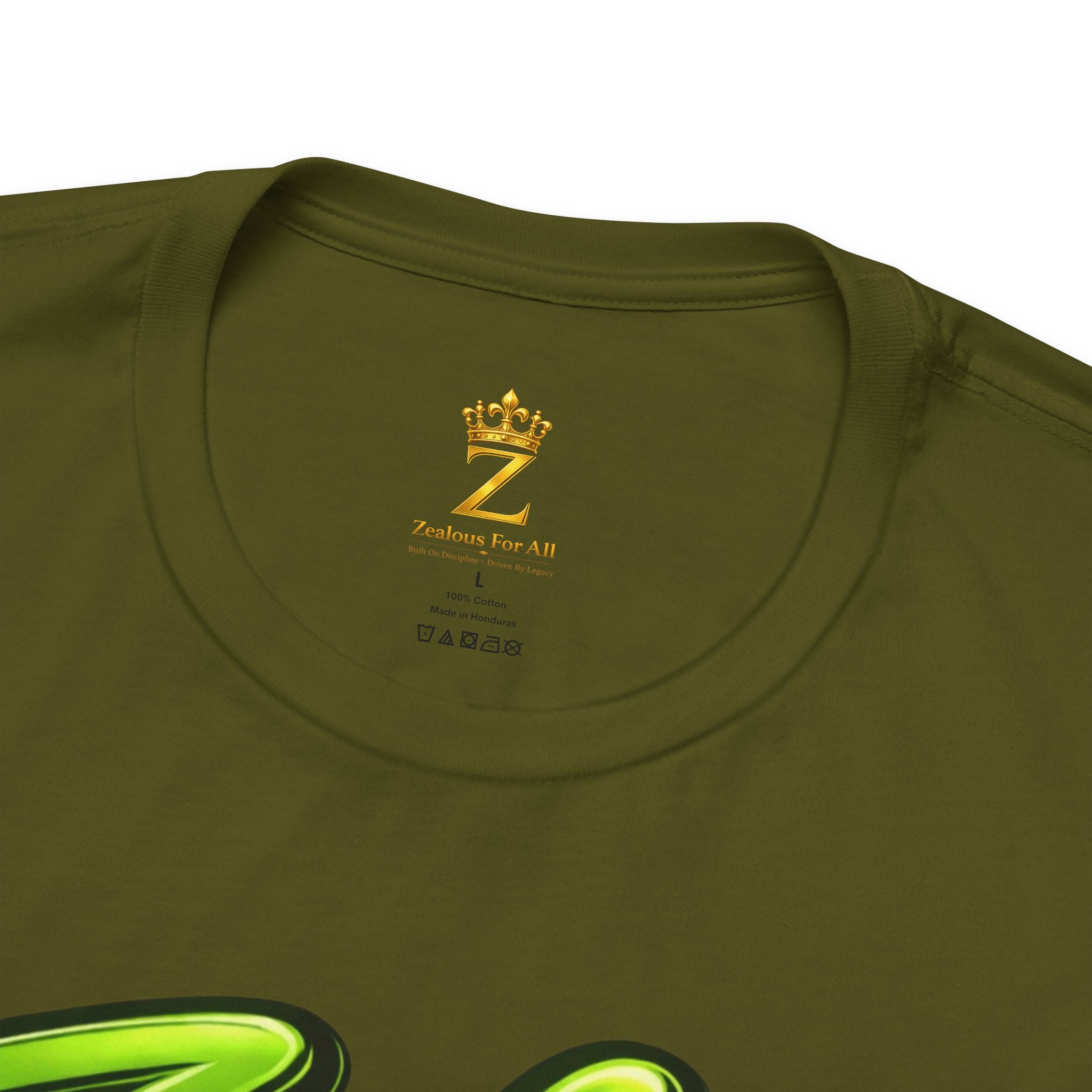 Zealous For All Graphic T-Shirt (Lime Green Logo) Printify