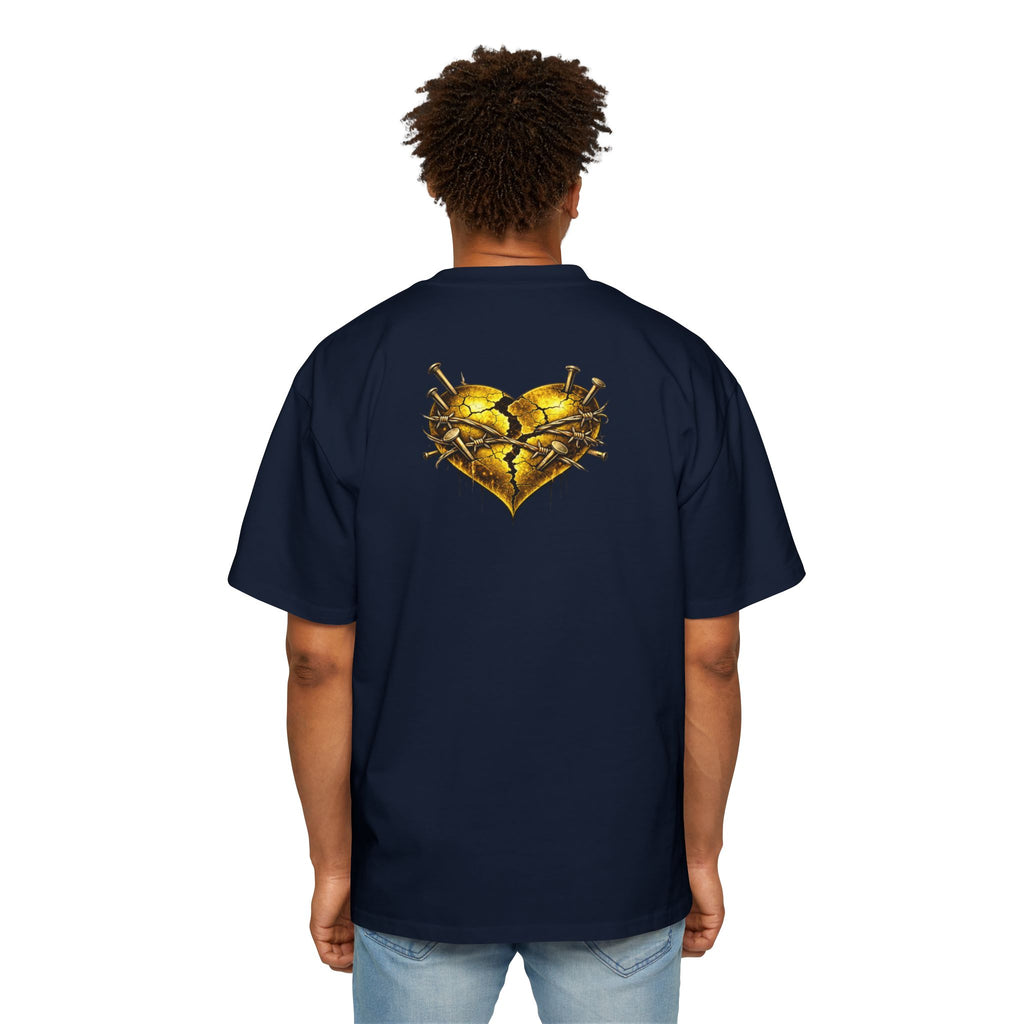 Oversized Discipline Over Emotions Graphic Tee (Gold Heart) Printify