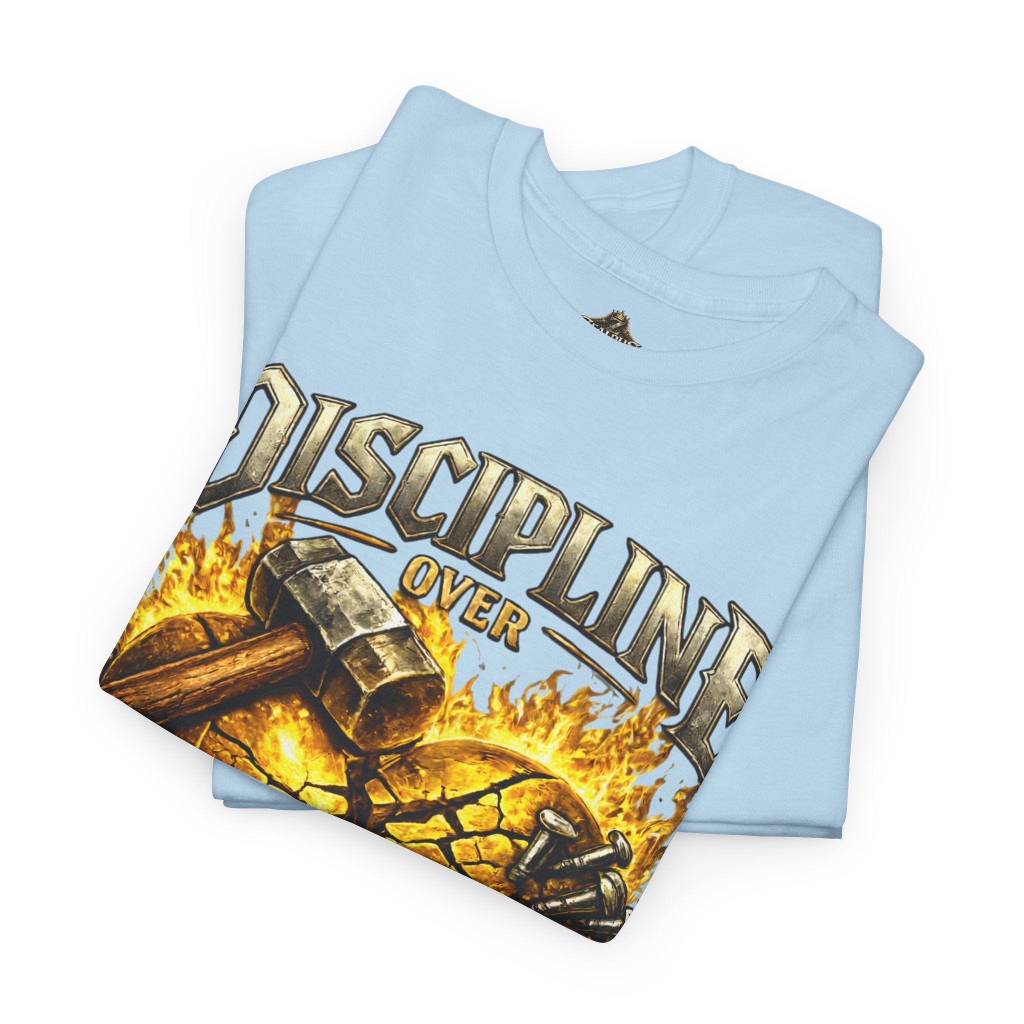 Adult Discipline Over Emotions Graphic T-Shirt (Gold Heart)