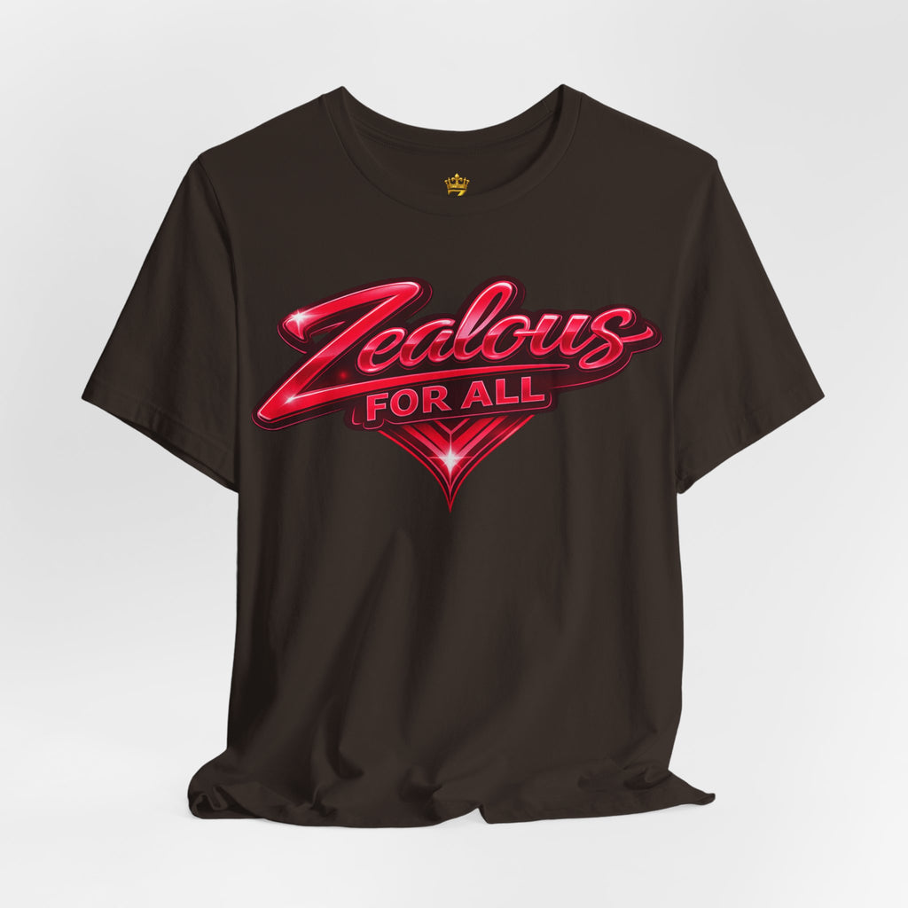 Zealous For All Graphic T-Shirt (Red Logo) Printify