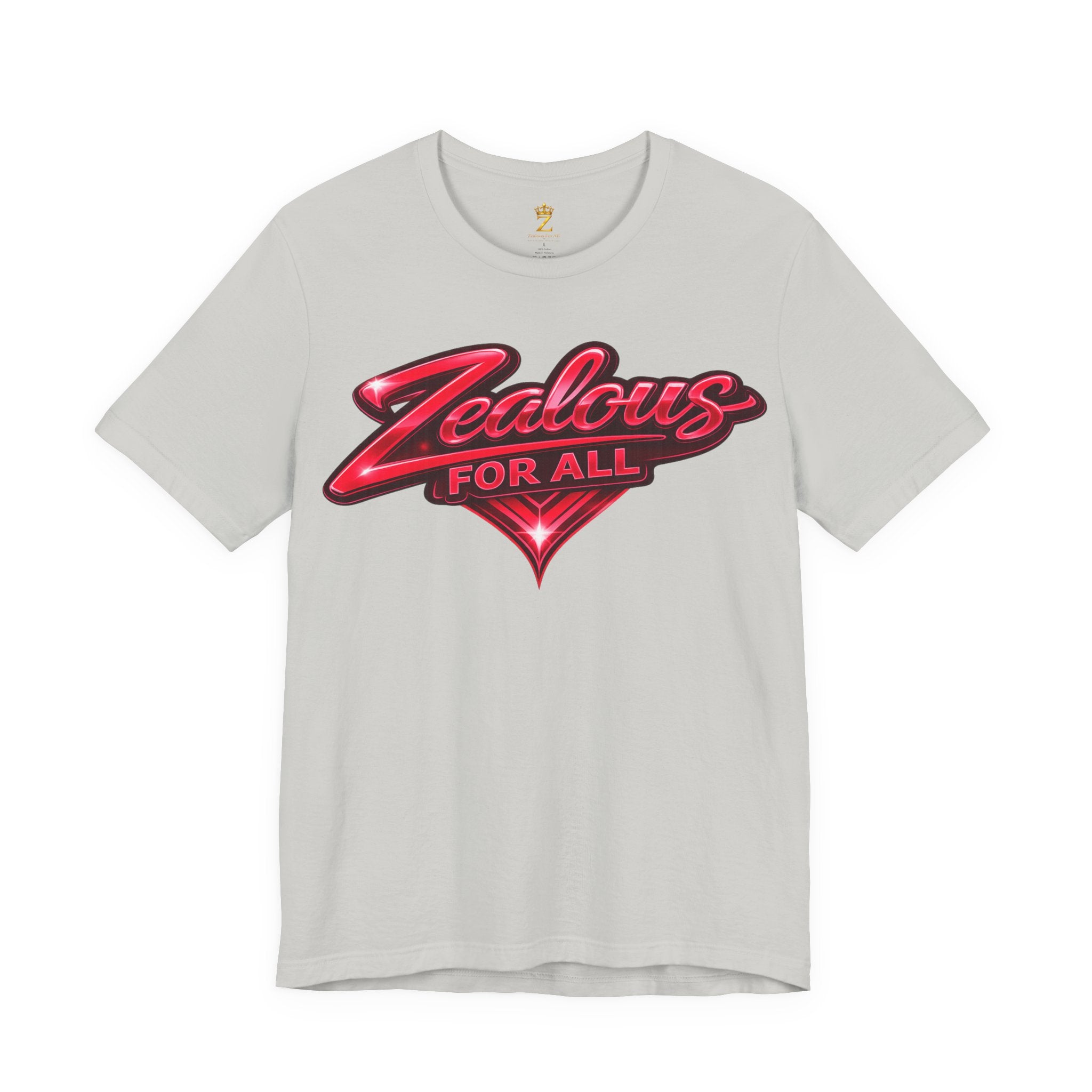 Zealous For All Graphic T-Shirt (Red Logo) Printify