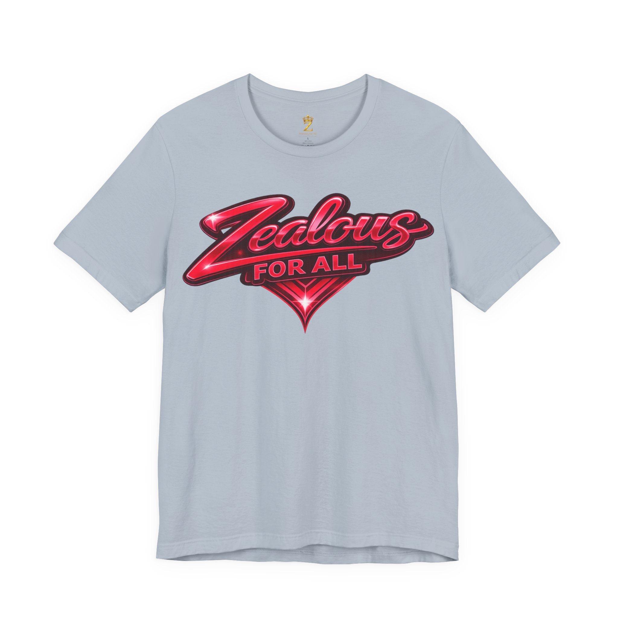 Zealous For All Graphic T-Shirt (Red Logo) Printify