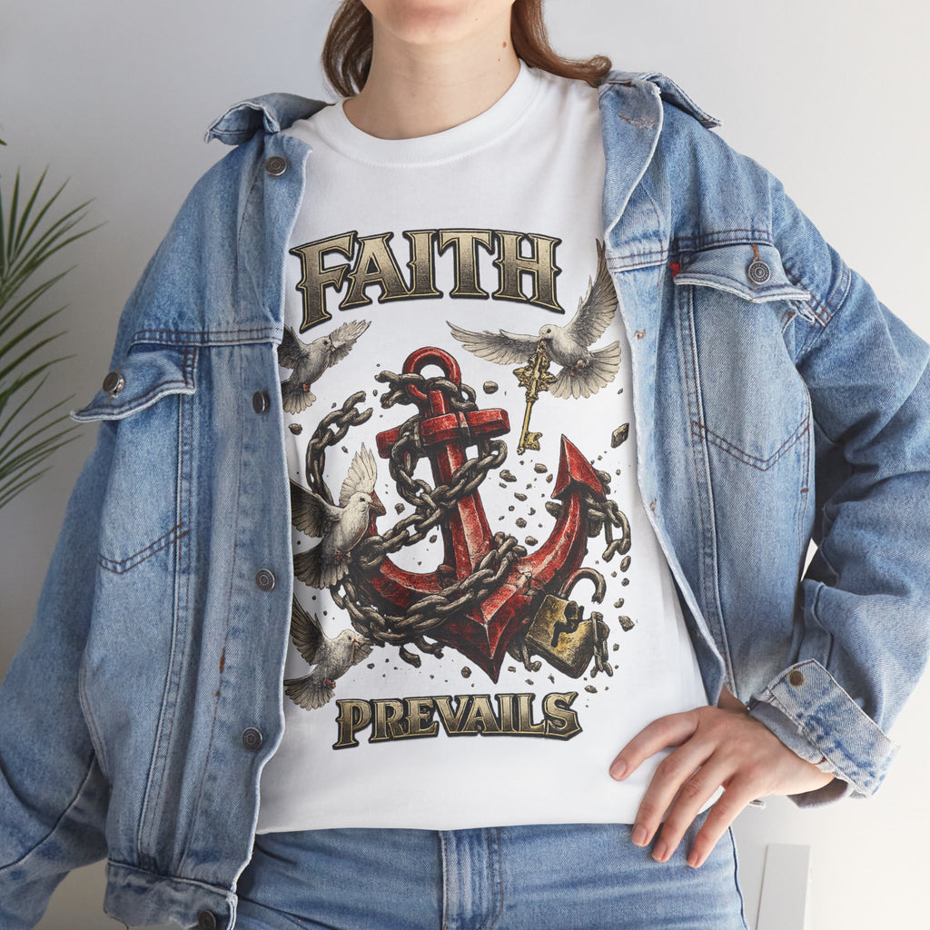 Adult Faith Prevails T‑Shirt (Red Anchor) Printify