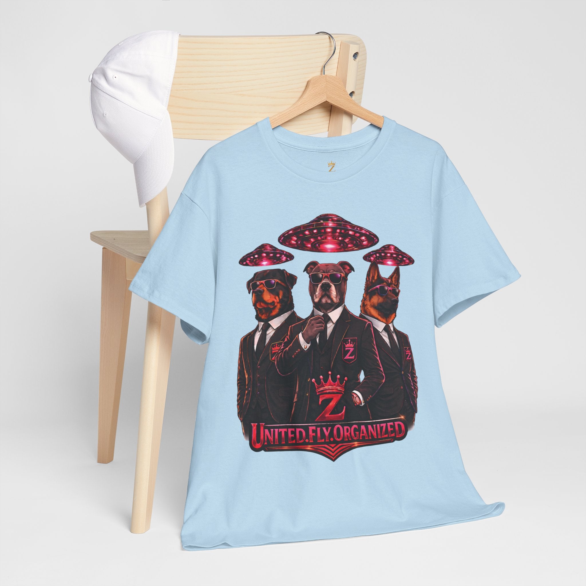 Adult "United. Fly. Organized." Graphic Tee (Hot Pink) Printify