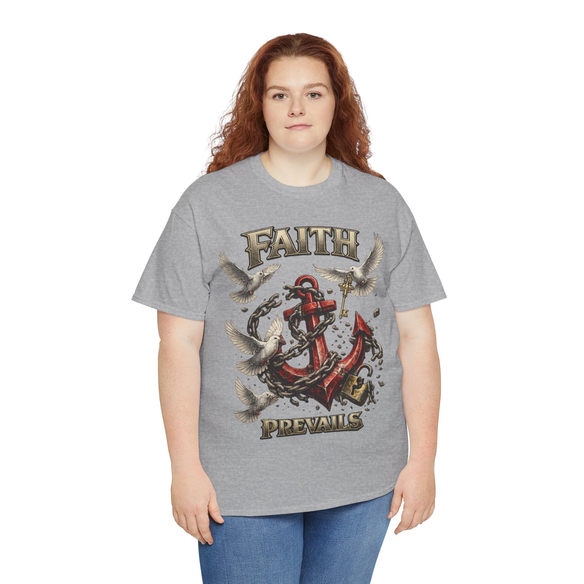 Adult Faith Prevails T‑Shirt (Red Anchor) Printify