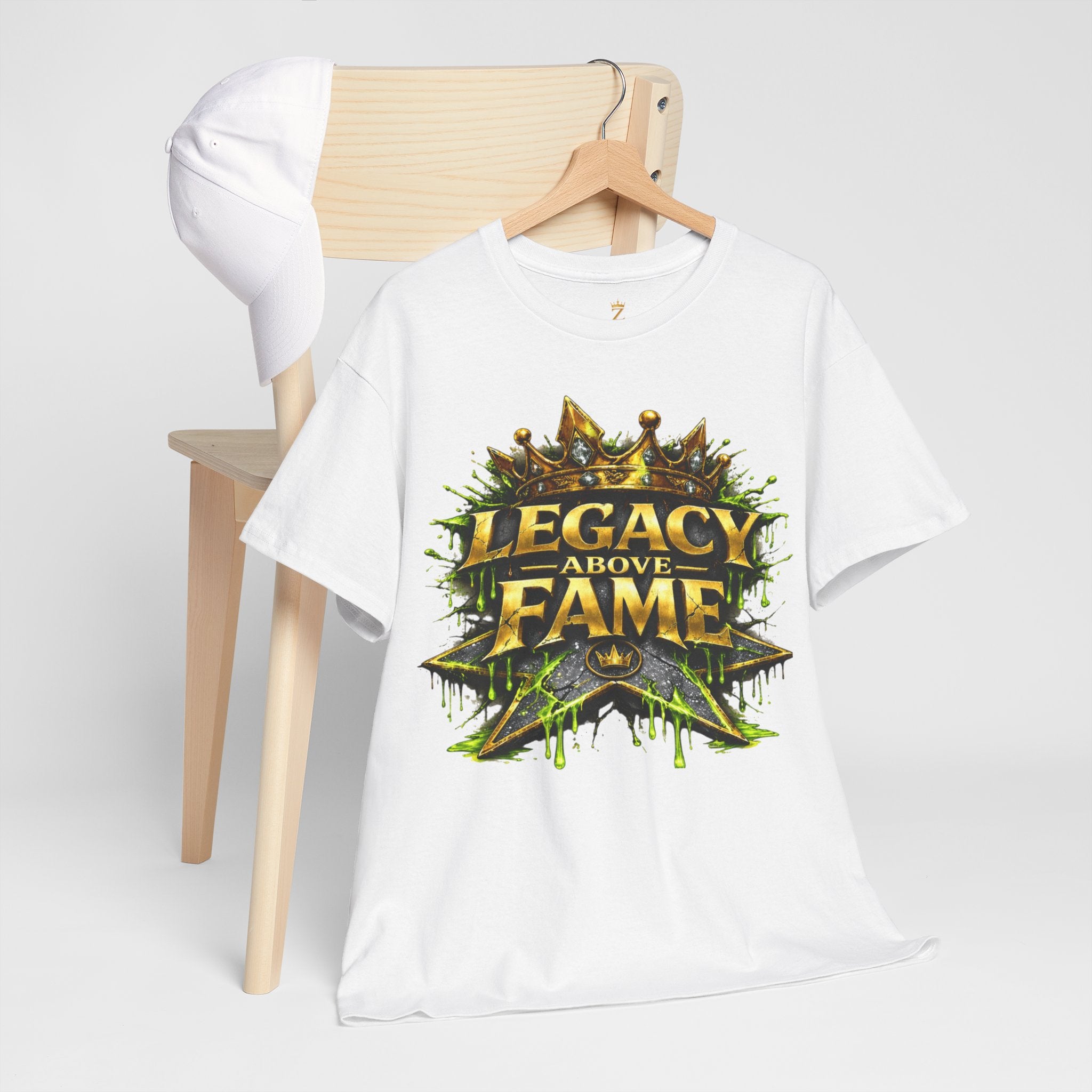 Adult Legacy Above Fame Graphic T-Shirt (Lime Green Drip) - Zealous For All