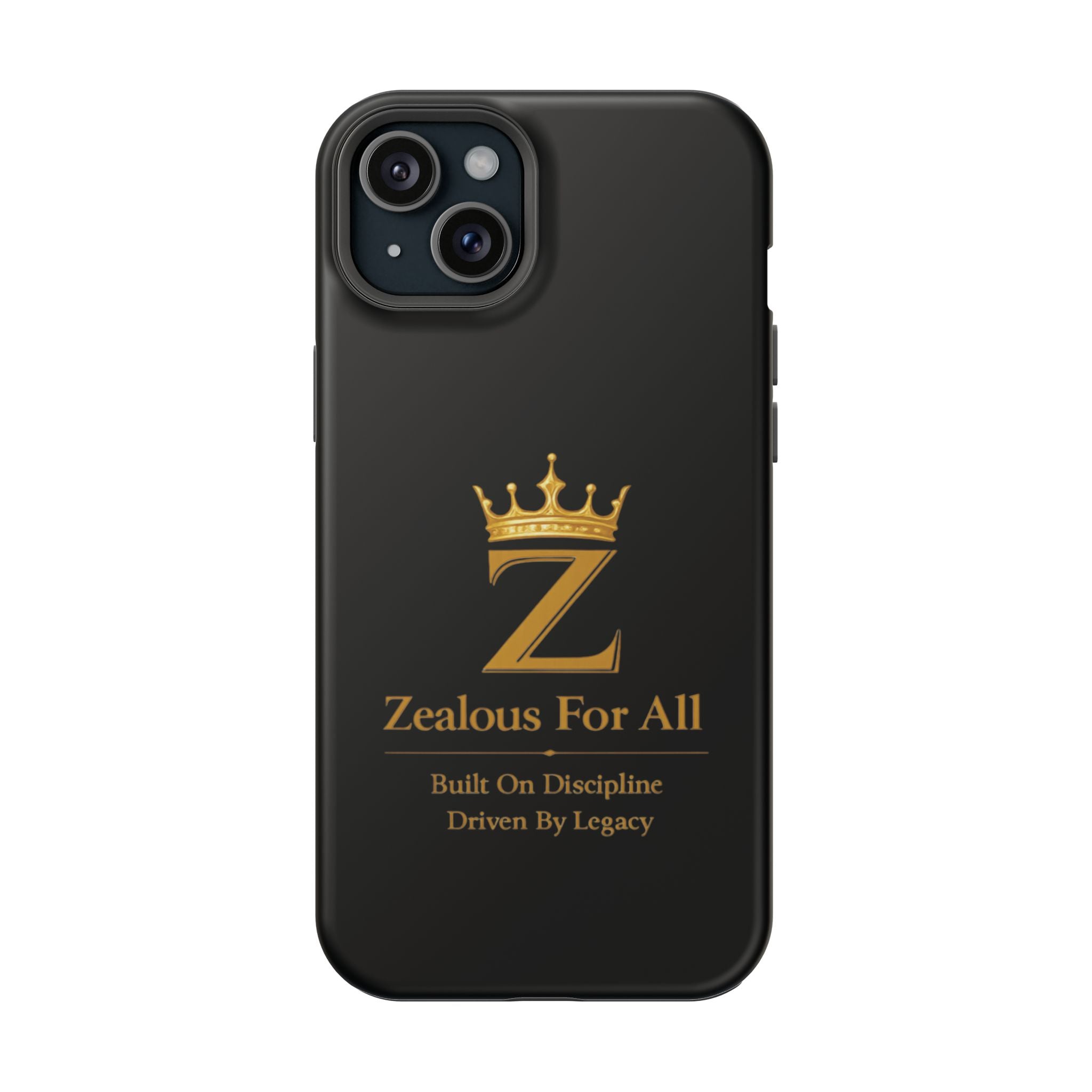 Phone Case — "Zealous For All" Gold Crown Impact-Resistant Case Printify