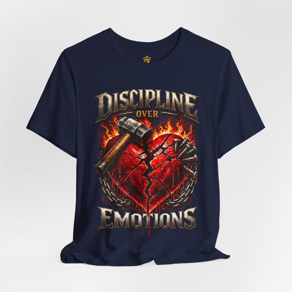 Discipline Over Emotions Premium Graphic T-Shirt (Red Heart) Printify