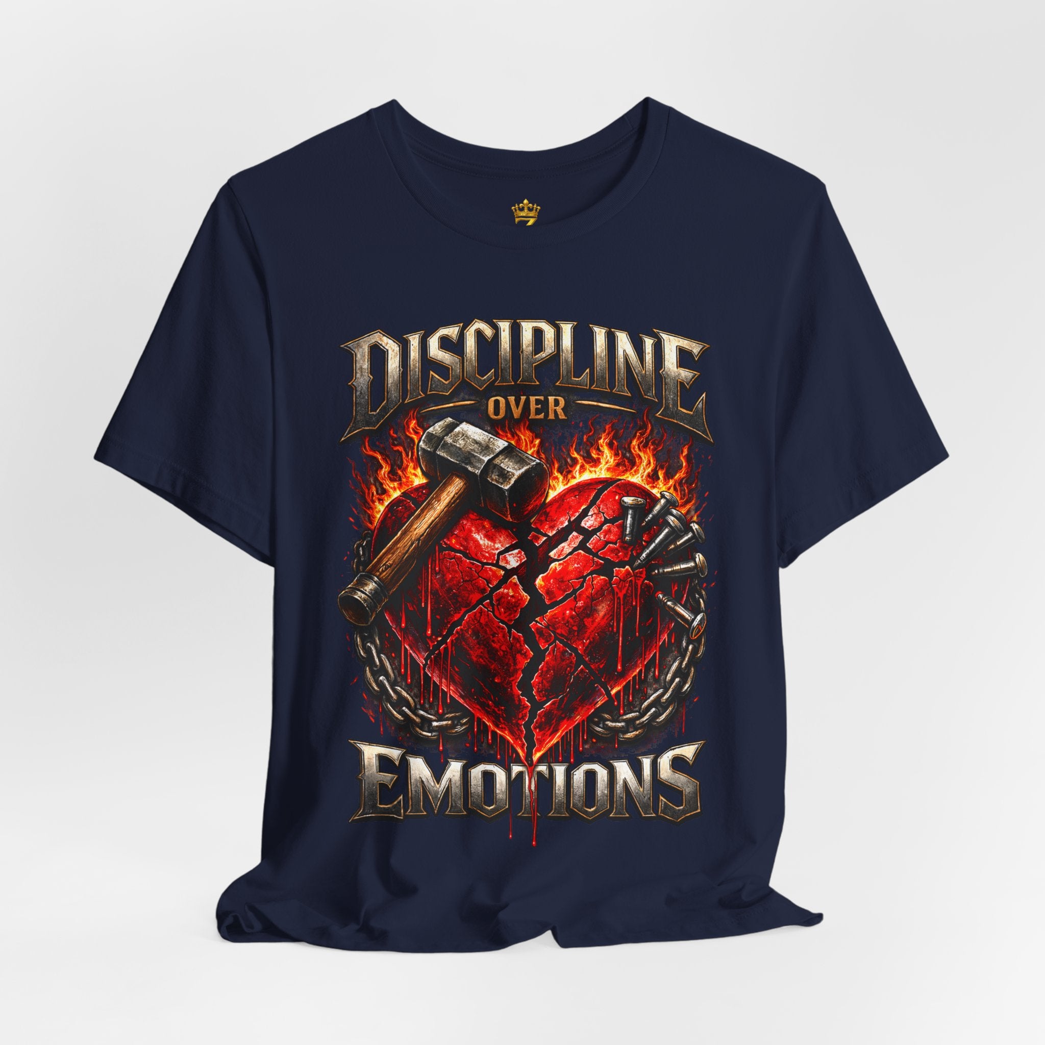 Discipline Over Emotions Premium Graphic T-Shirt (Red Heart) Printify
