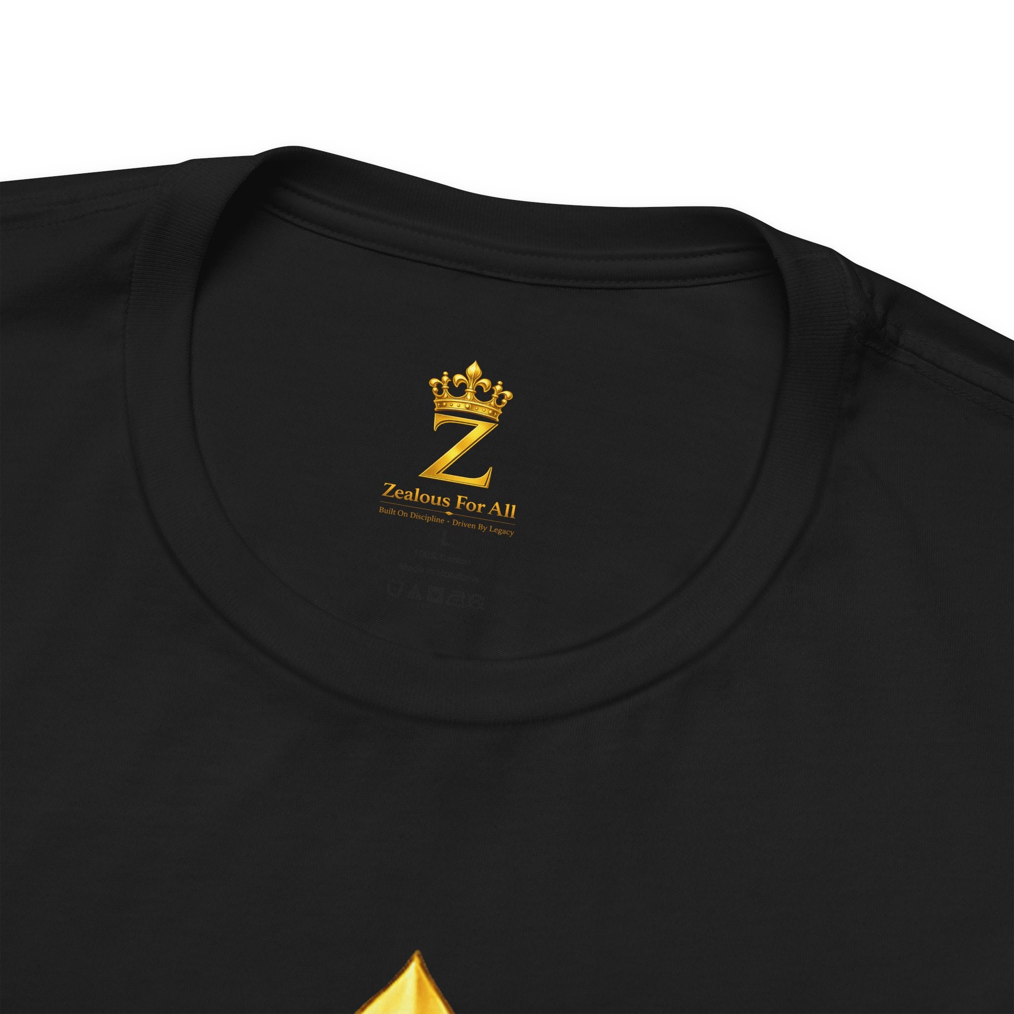 Unisex Zealous For All T-Shirt (Gold Logo) Printify