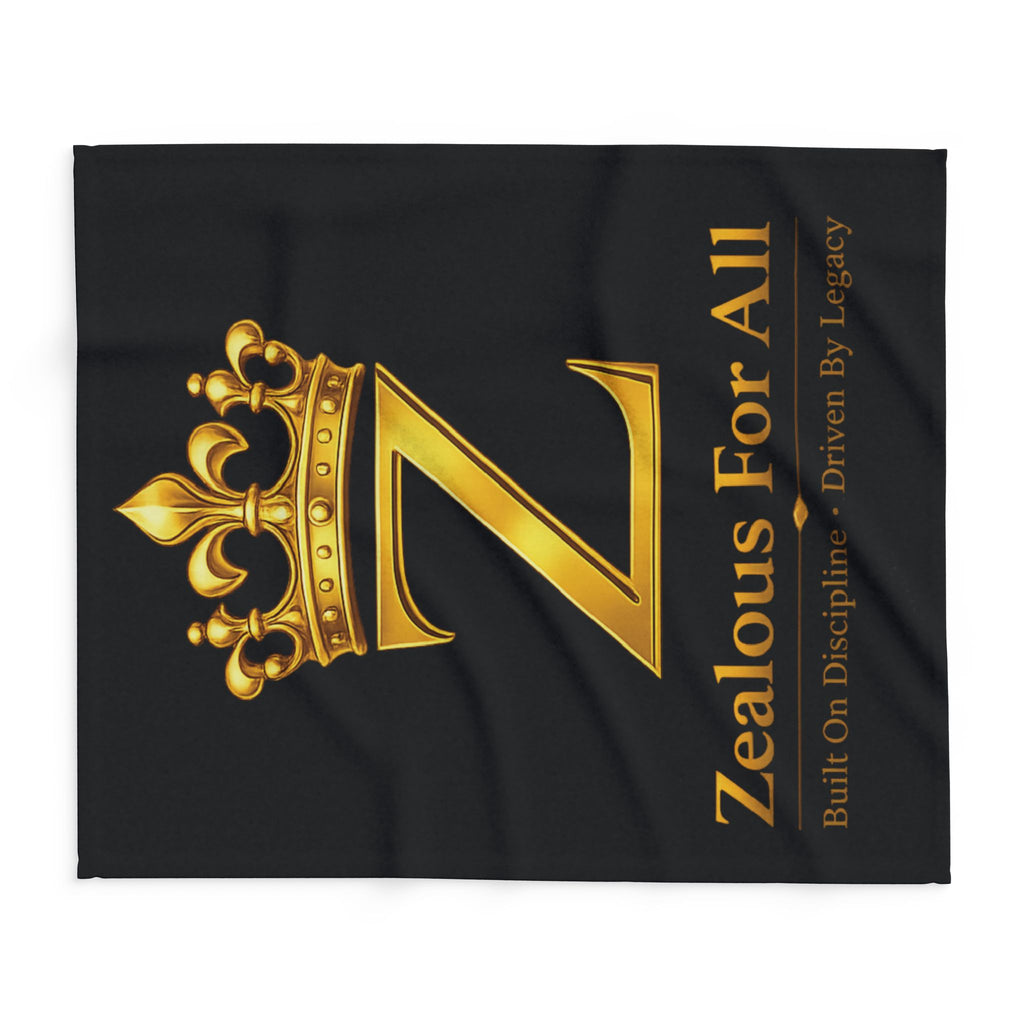 ZFA Throw Blanket — Black Arctic Fleece Blanket Printify