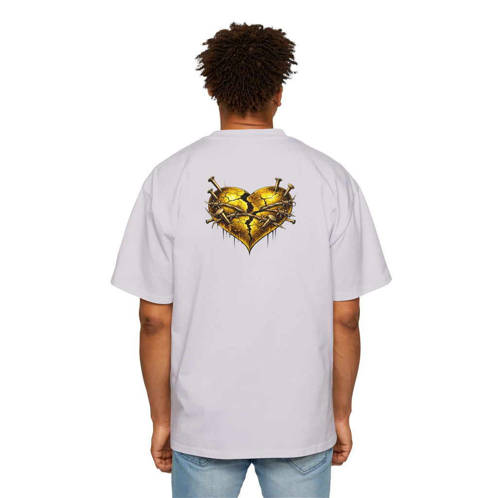 Oversized Discipline Over Emotions Graphic Tee (Gold Heart) Printify