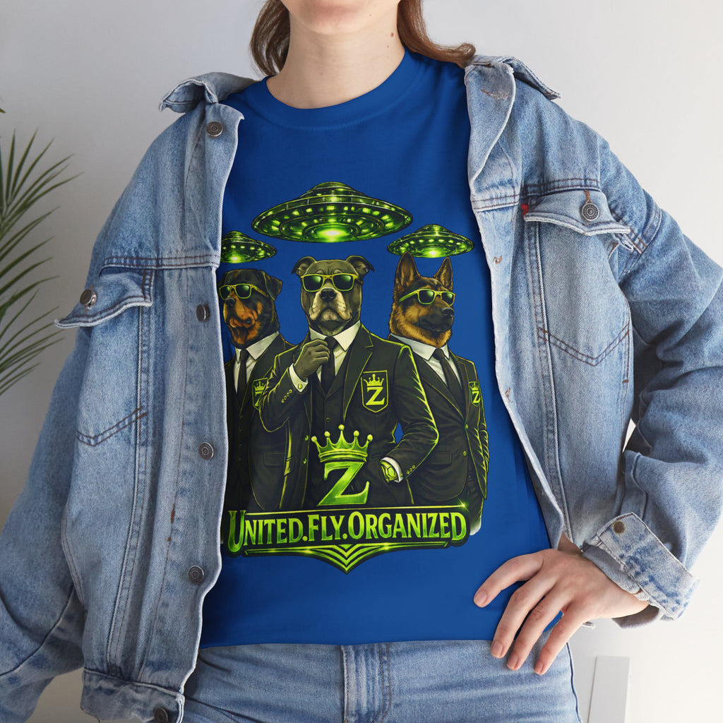 Adult "United. Fly. Organized." Graphic Tee (Lime Green) Printify
