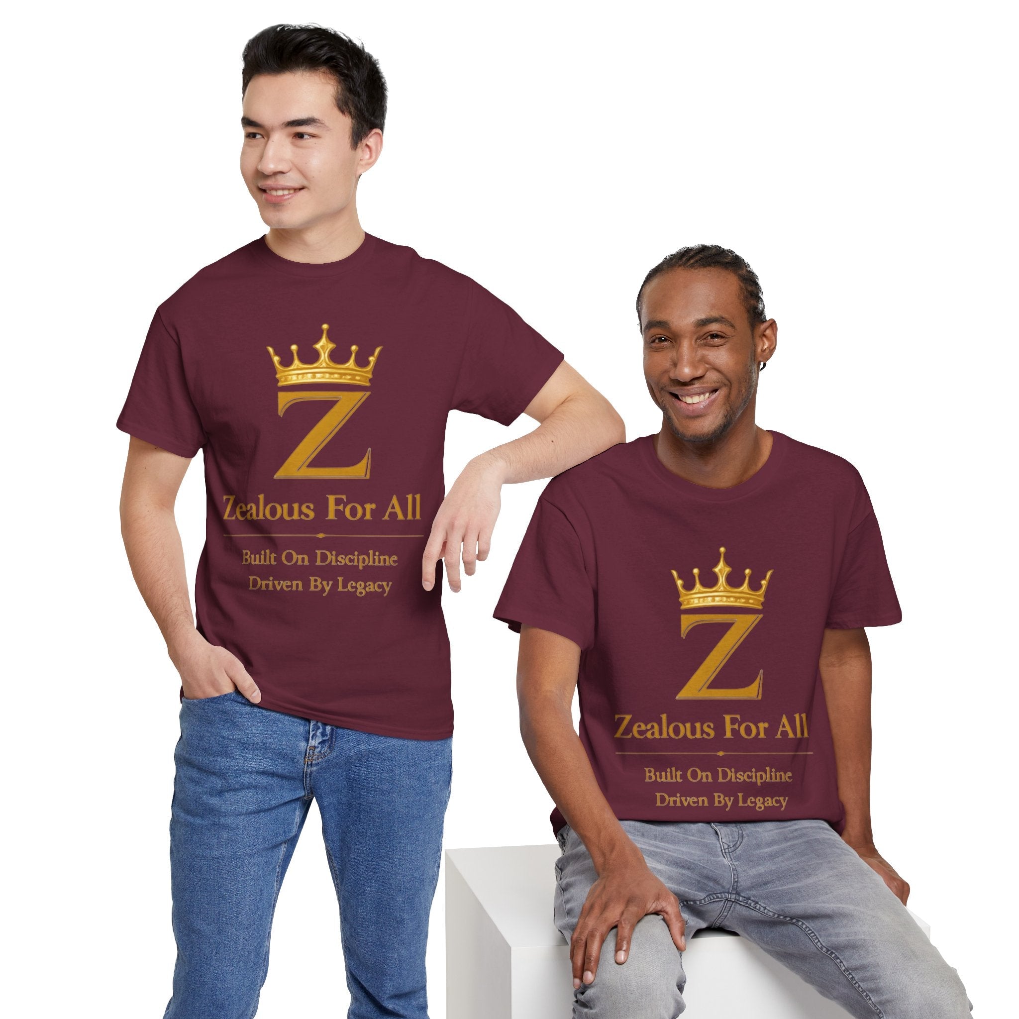 Unisex Zealous For All T-Shirt (Gold Logo (with Back logo) T-shirt) Printify