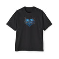 Oversized Discipline Over Emotions (Back) Graphic Tee (Blue Heart) Printify