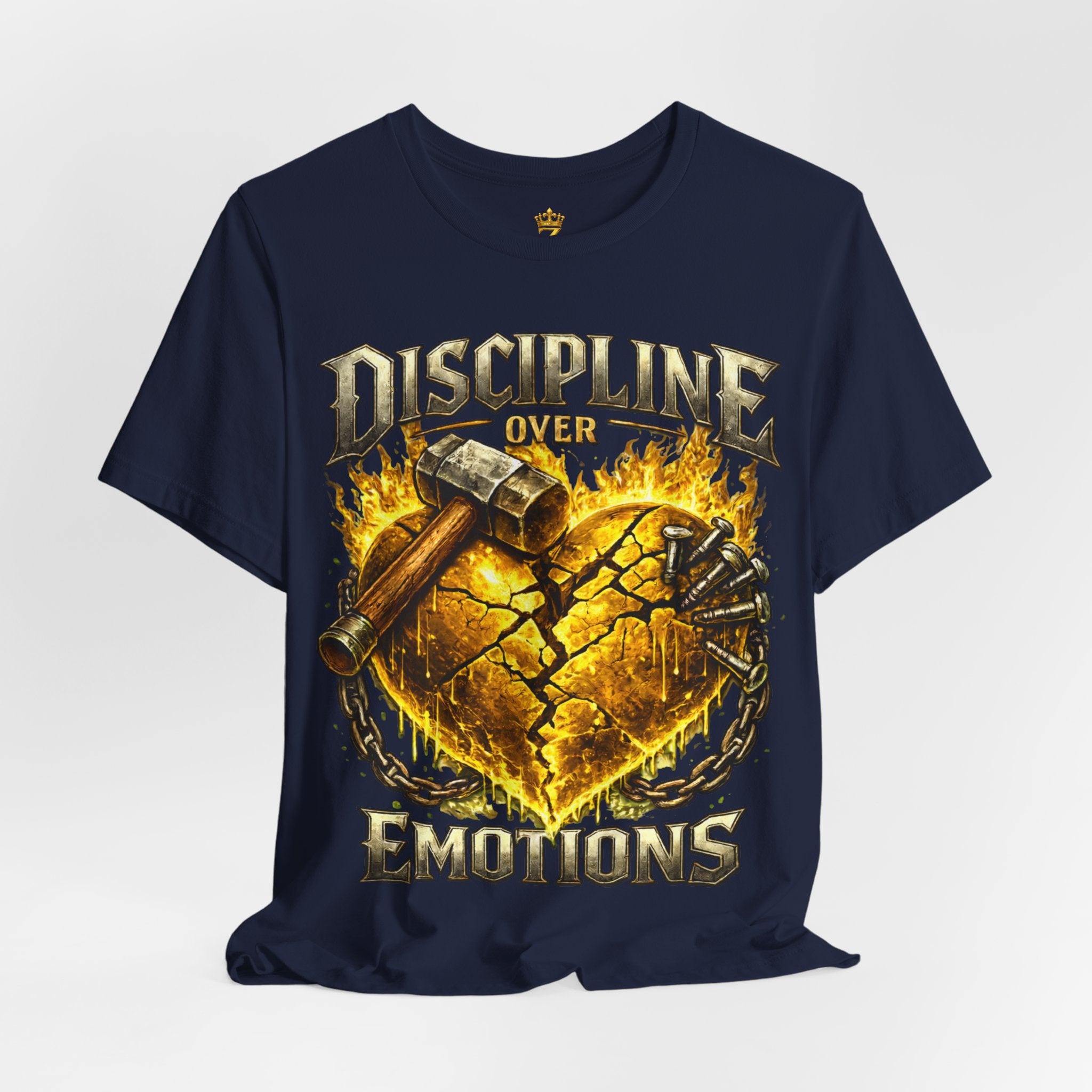 Discipline Over Emotions Premium Graphic T-Shirt (Gold Heart) Printify