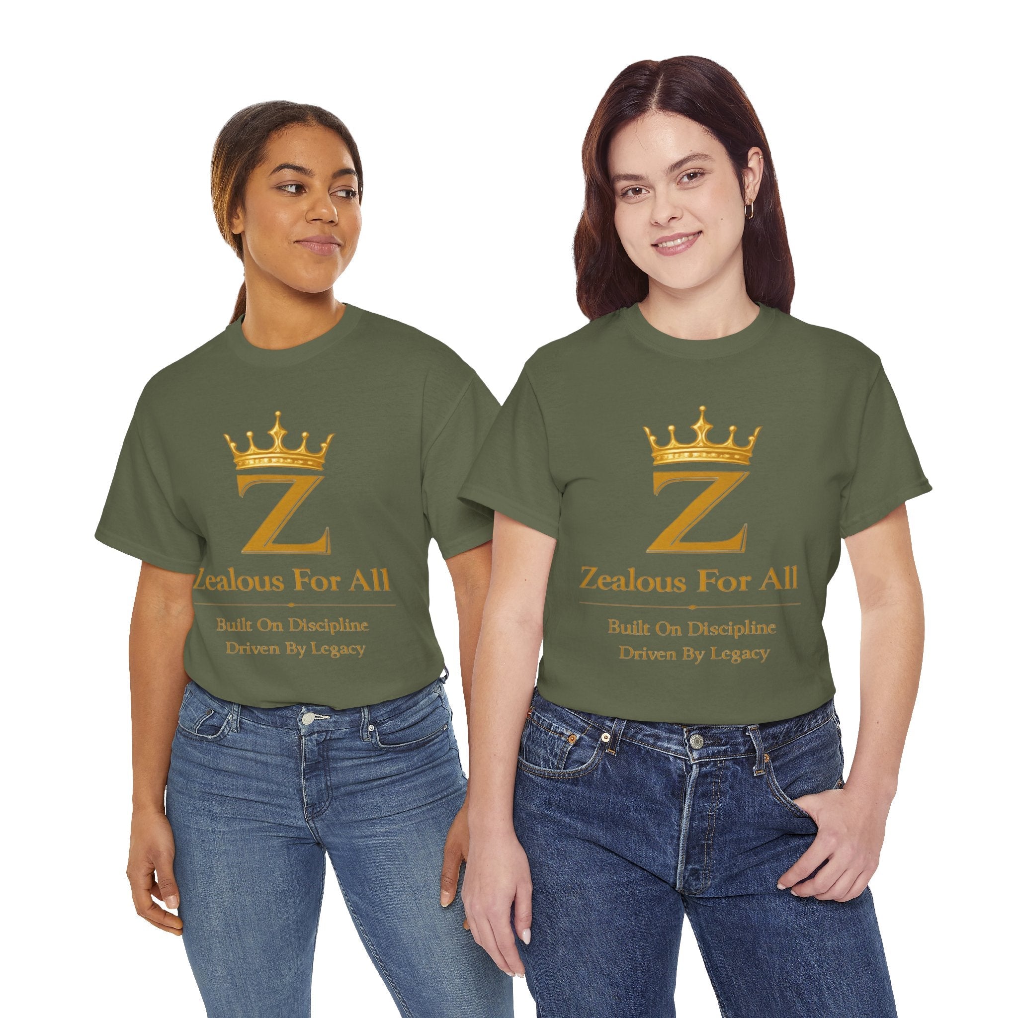 Unisex Zealous For All T-Shirt (Gold Logo (with Back logo) T-shirt) Printify