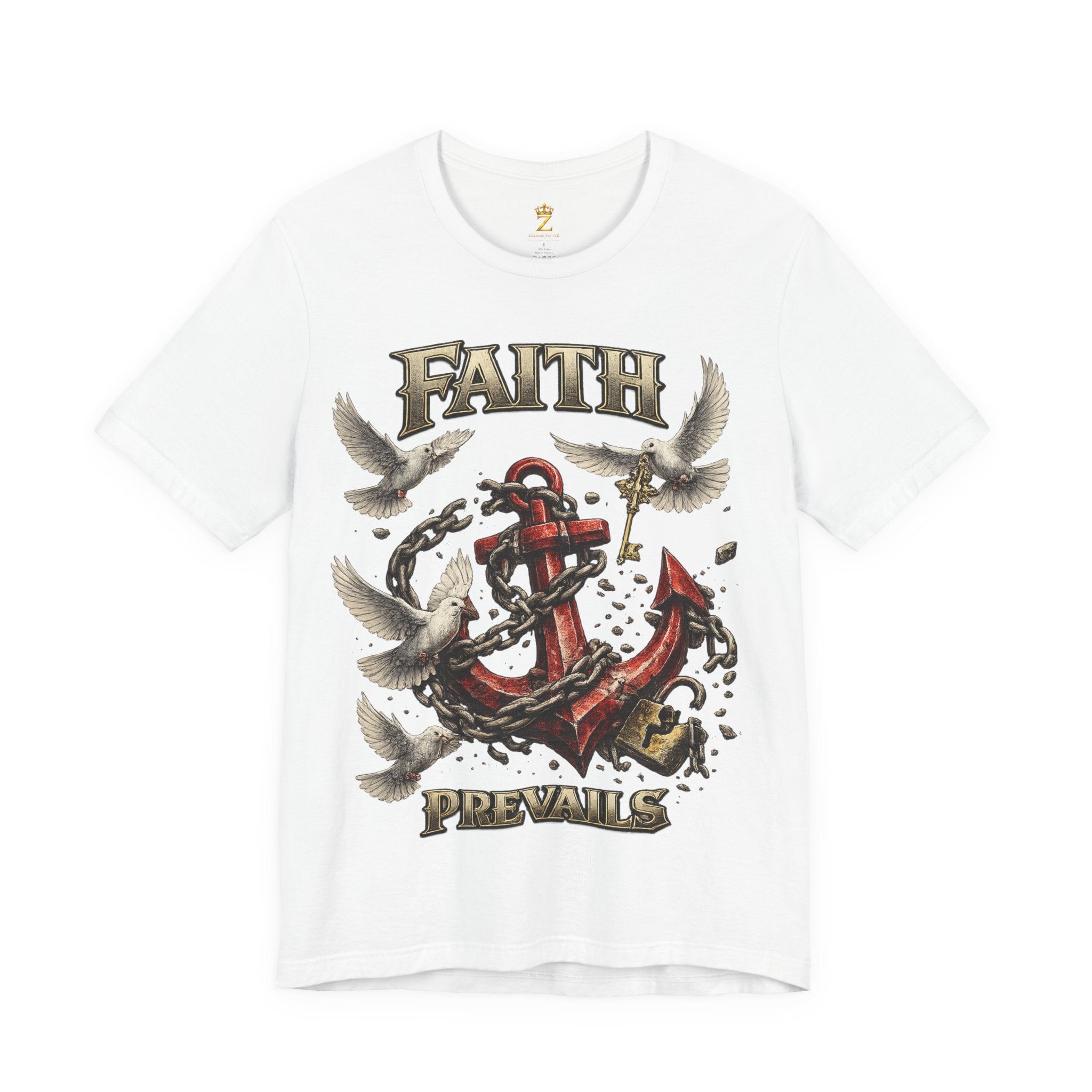 Faith Prevails T‑Shirt (Red Anchor) Printify