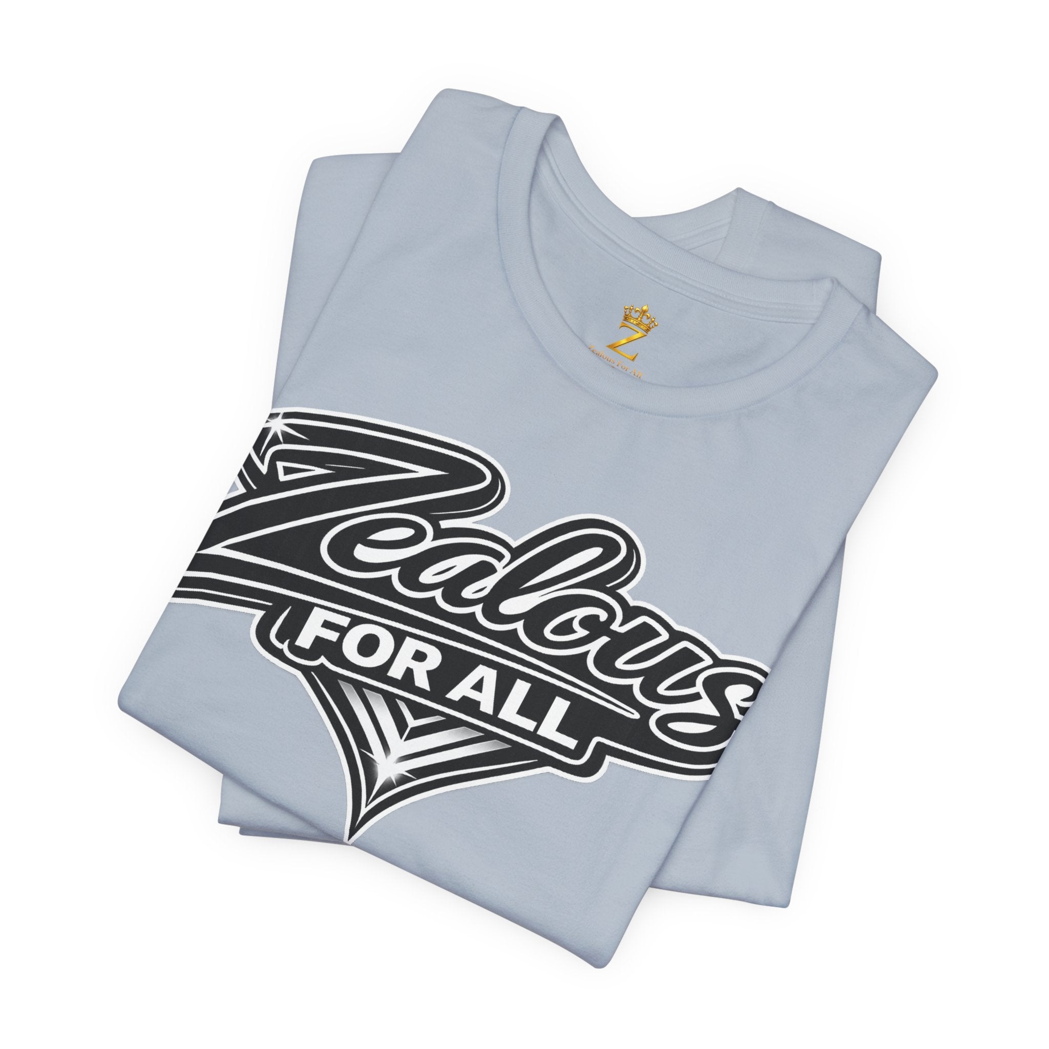Zealous For All Graphic T-Shirt (Black Logo) Printify