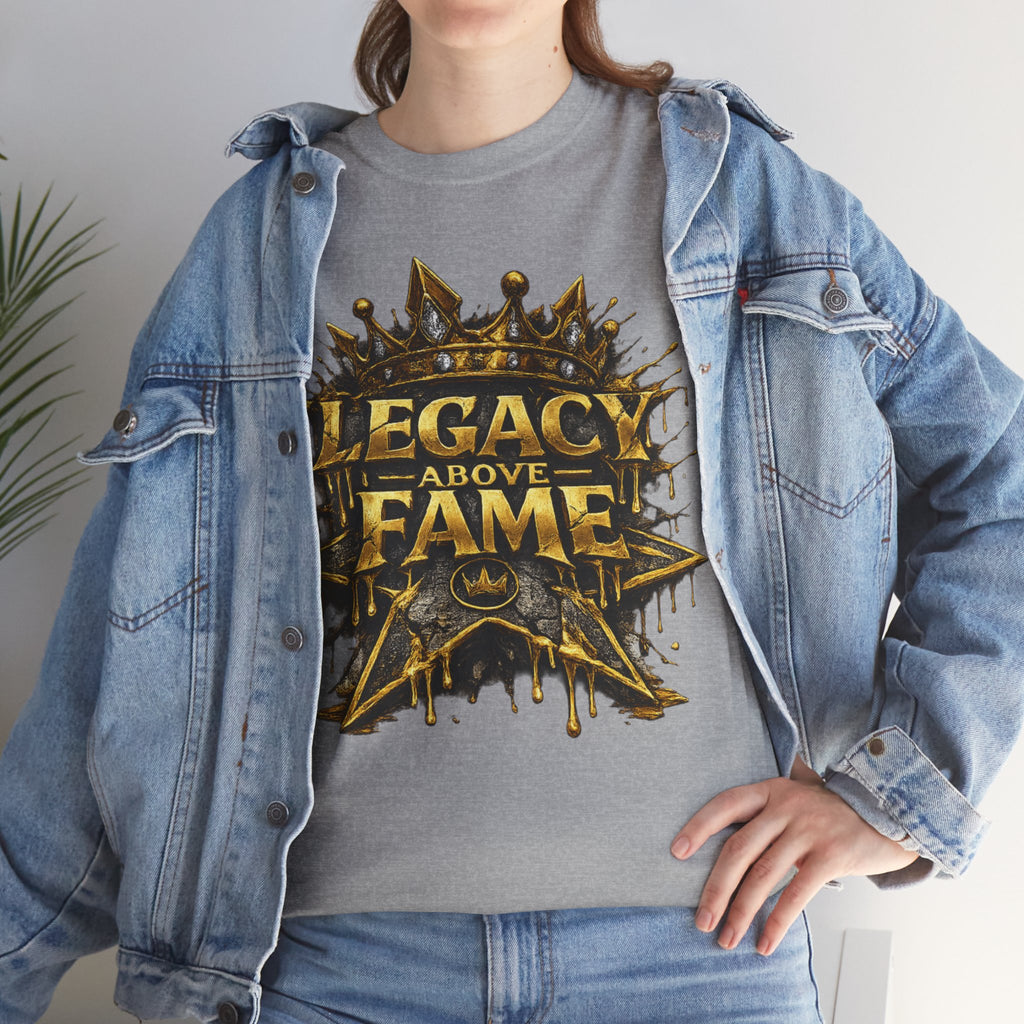 Adult Legacy Above Fame Graphic T-Shirt (Gold Drip) - Zealous For All